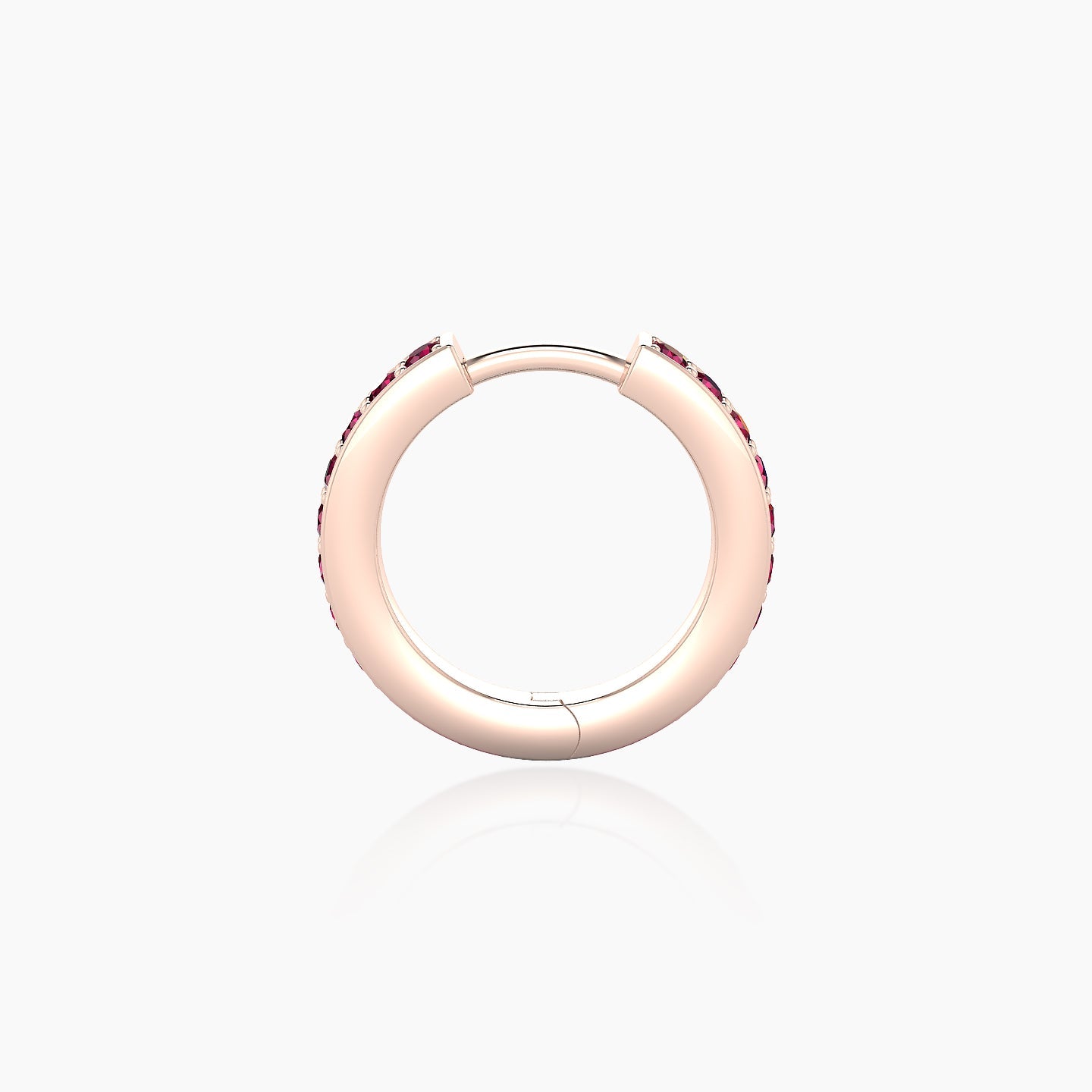 Lyssa | 18k Rose Gold 8 mm Ruby Hoop Piercing