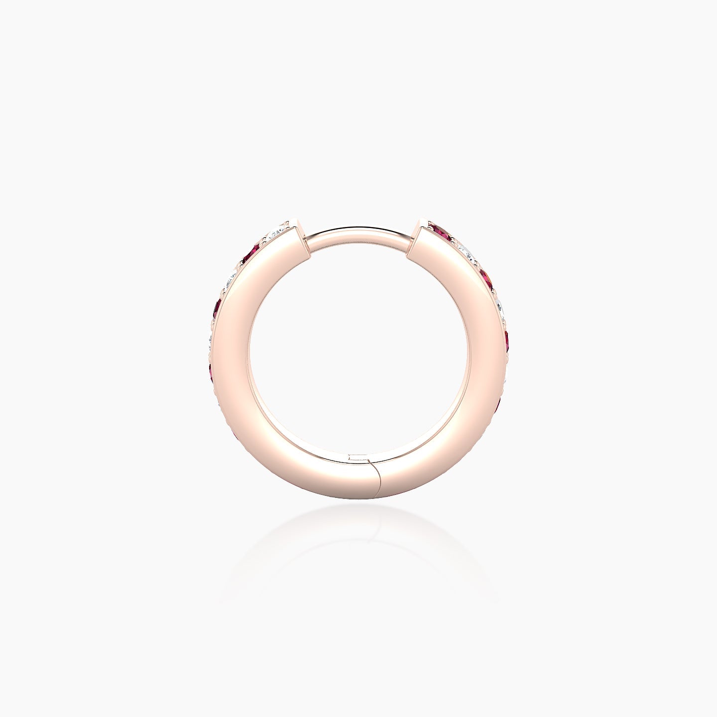 Lyssa | 18k Rose Gold 8 mm Ruby & Diamond Hoop Piercing