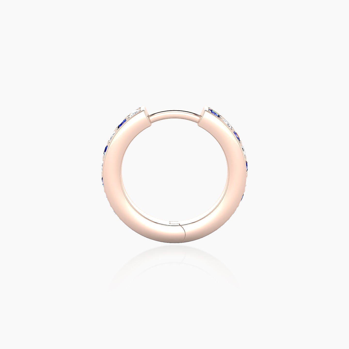 Lyssa | 18k Rose Gold 8 mm Sapphire & Diamond Hoop Piercing