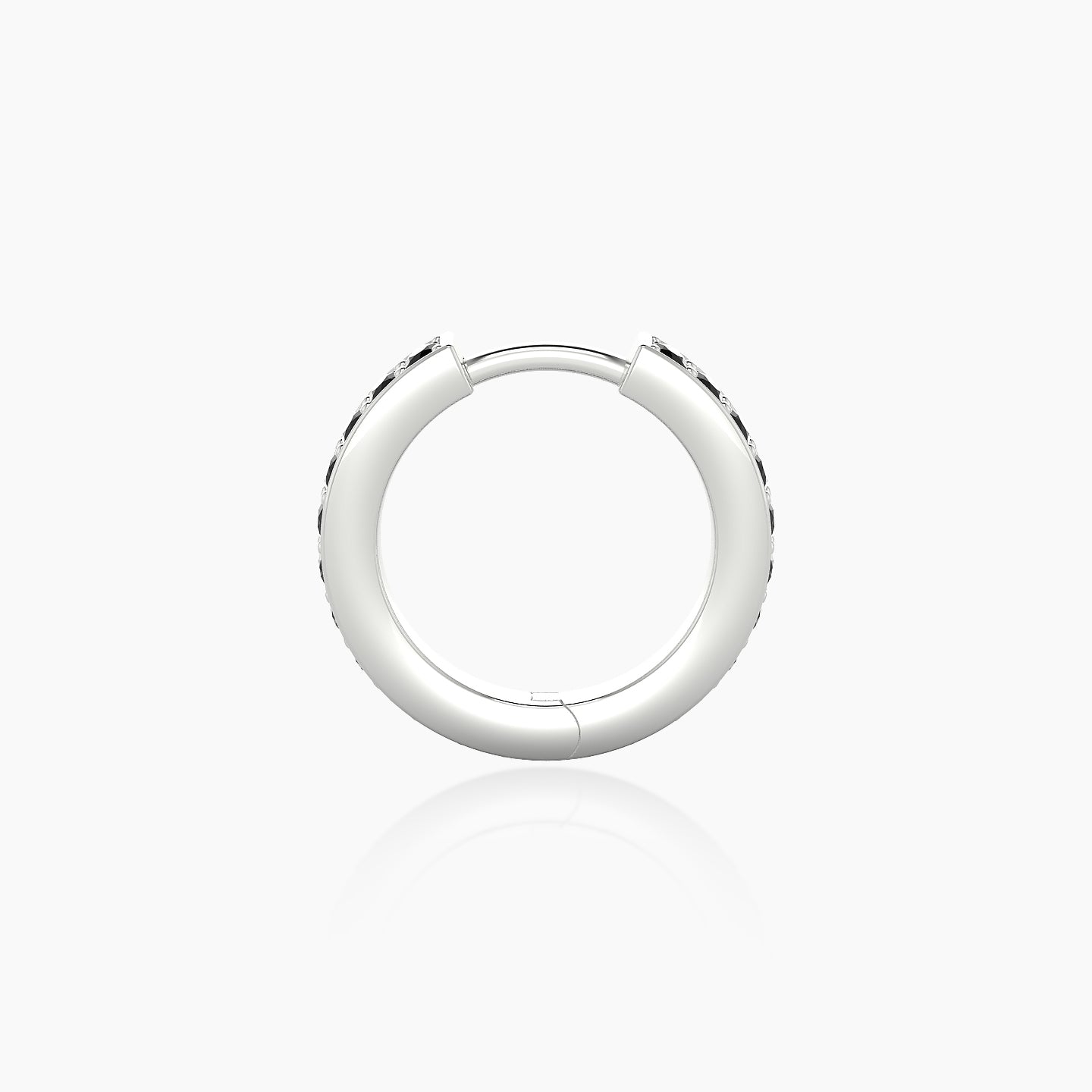 Lyssa | 18k White Gold 8 mm Black Diamond Hoop Piercing