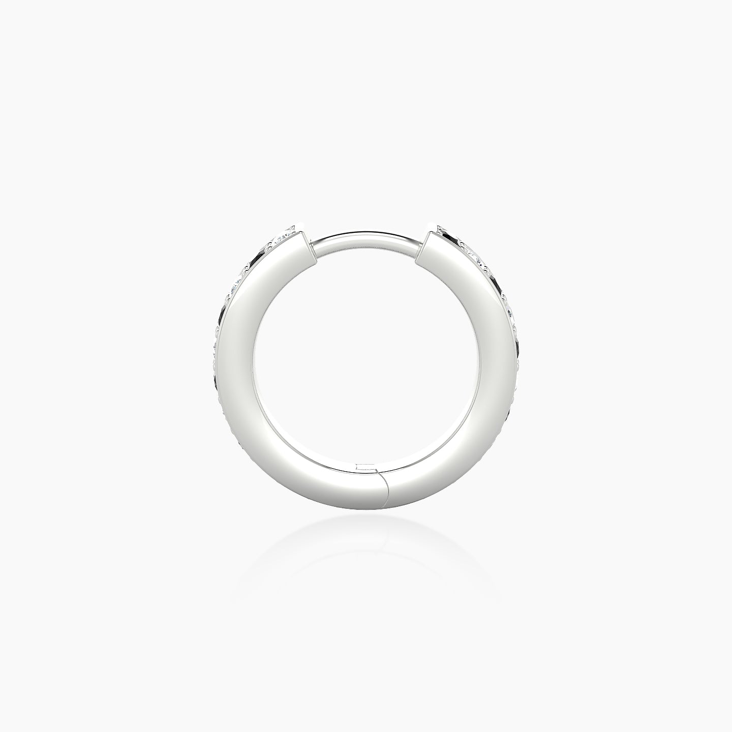 Lyssa | 18k White Gold 8 mm Black Diamond & Diamond Hoop Piercing