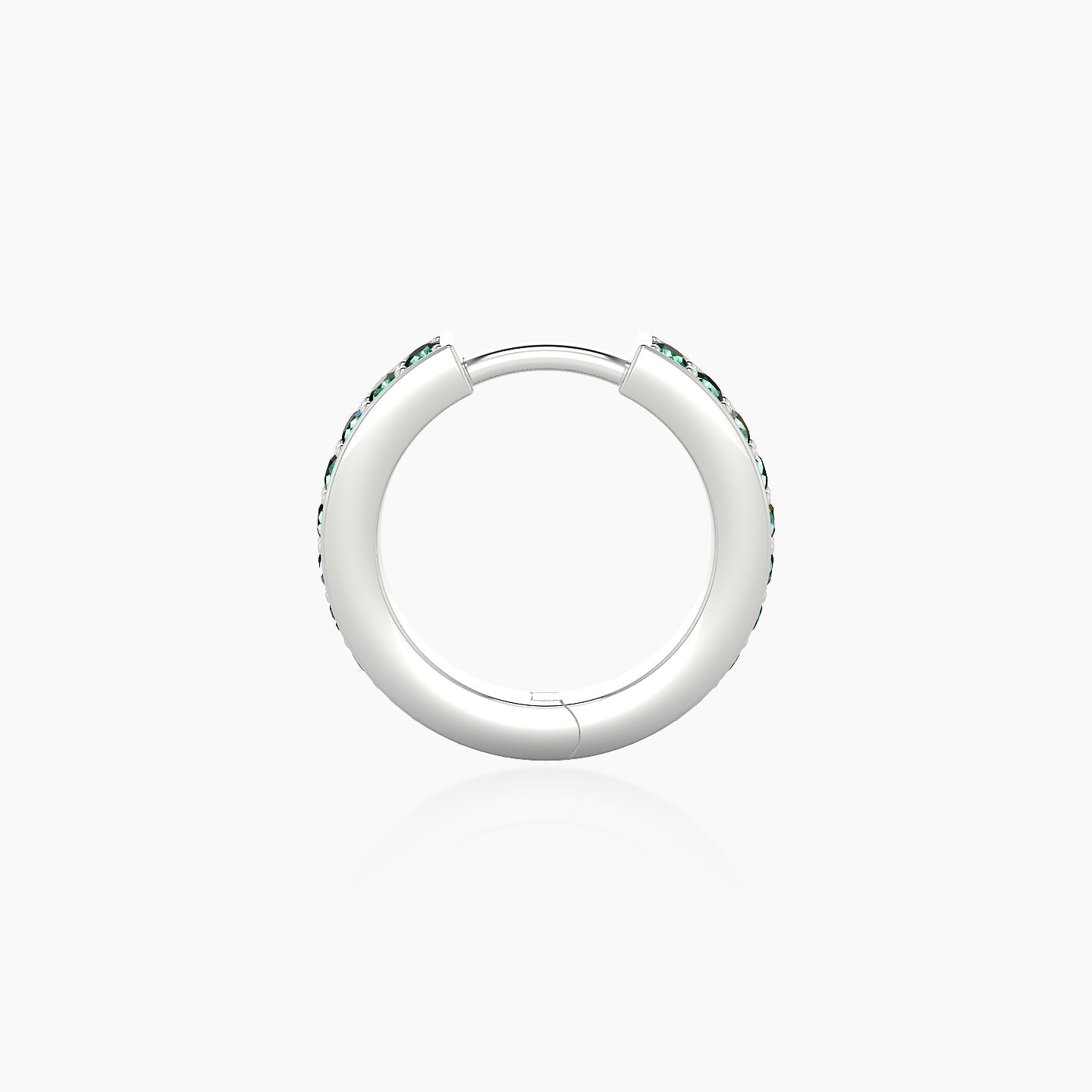 Lyssa | 18k White Gold 8 mm Emerald Hoop Piercing