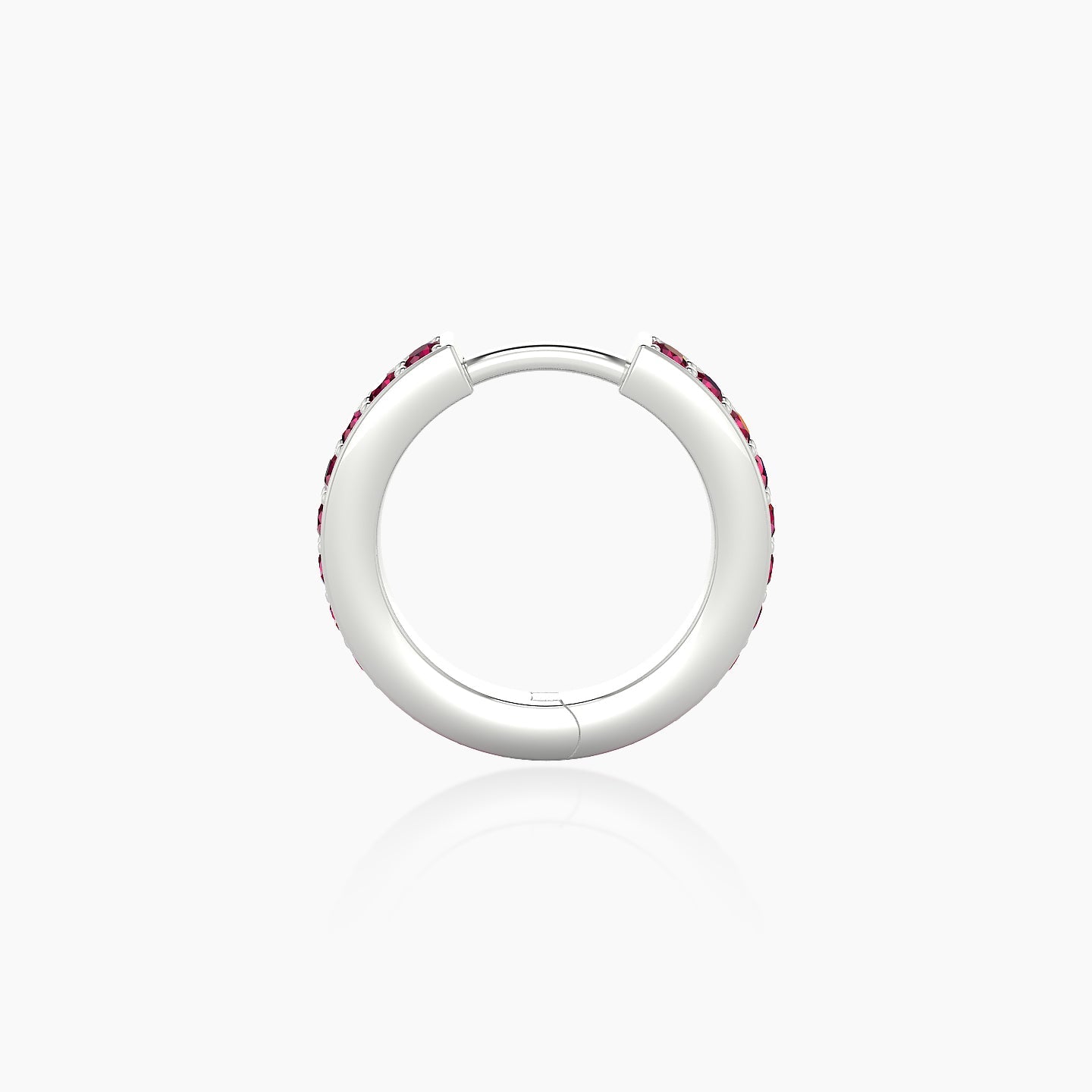 Lyssa | 18k White Gold 8 mm Ruby Hoop Piercing