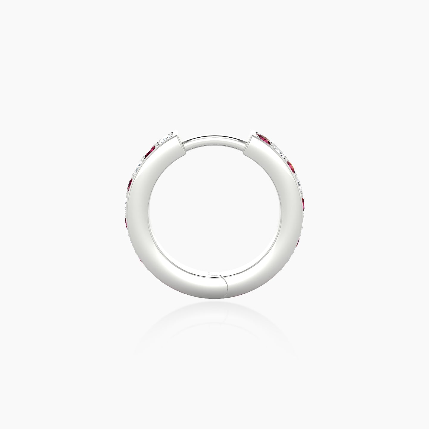 Lyssa | 18k White Gold 8 mm Ruby & Diamond Hoop Piercing