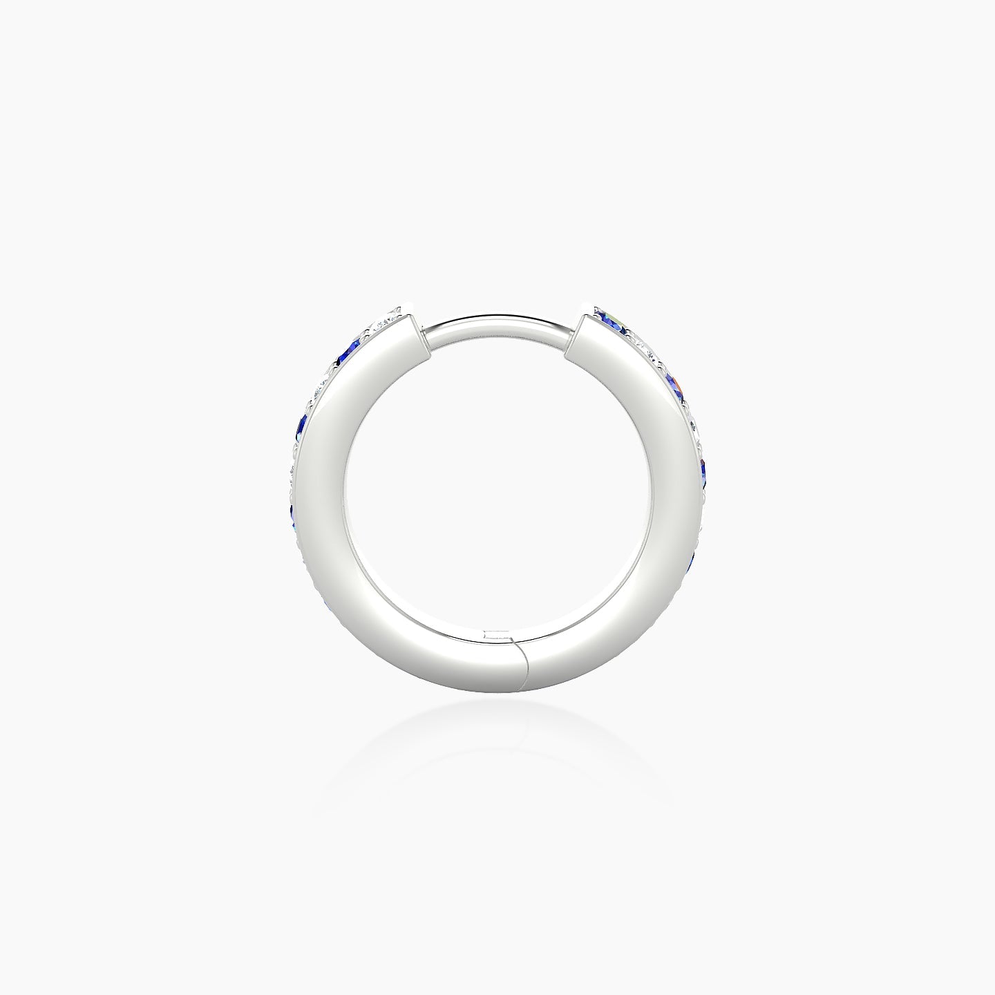 Lyssa | 18k White Gold 8 mm Sapphire & Diamond Hoop Piercing