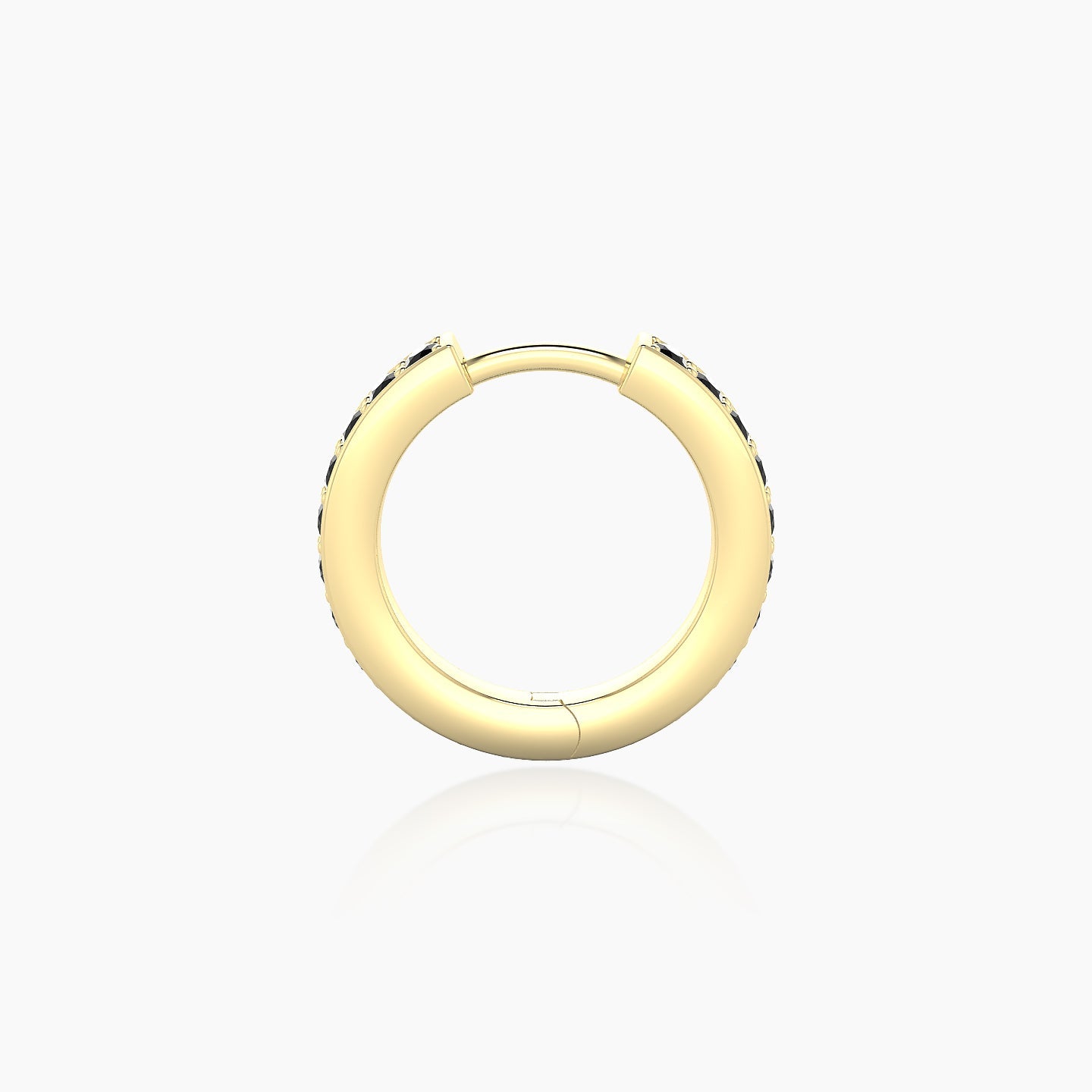 Lyssa | 18k Yellow Gold 8 mm Black Diamond Hoop Piercing