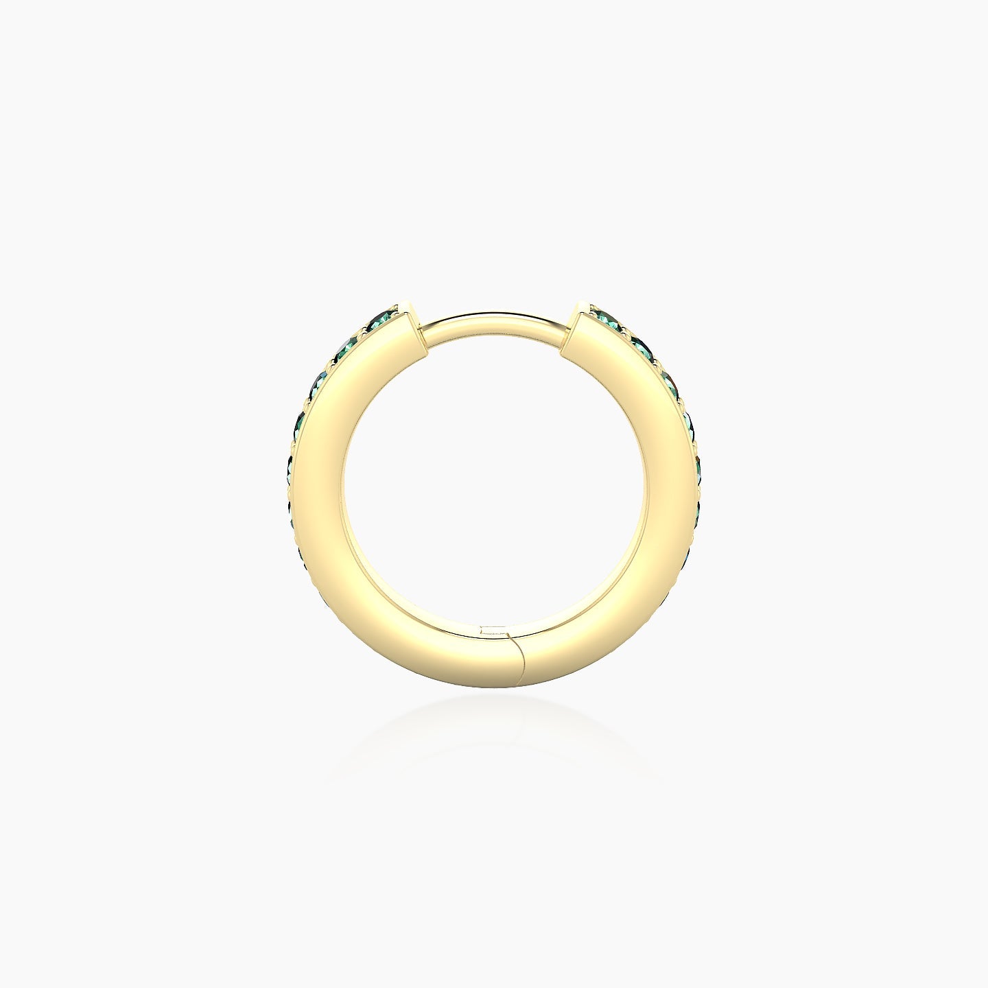 Lyssa | 18k Yellow Gold 8 mm Emerald Hoop Piercing