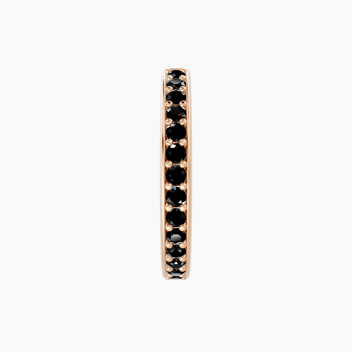 Lyssa | 18k Rose Gold 9.5 mm Black Diamond Hoop Piercing