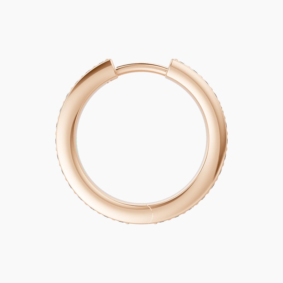 Lyssa | 18k Rose Gold 9.5 mm Black Diamond Hoop Piercing