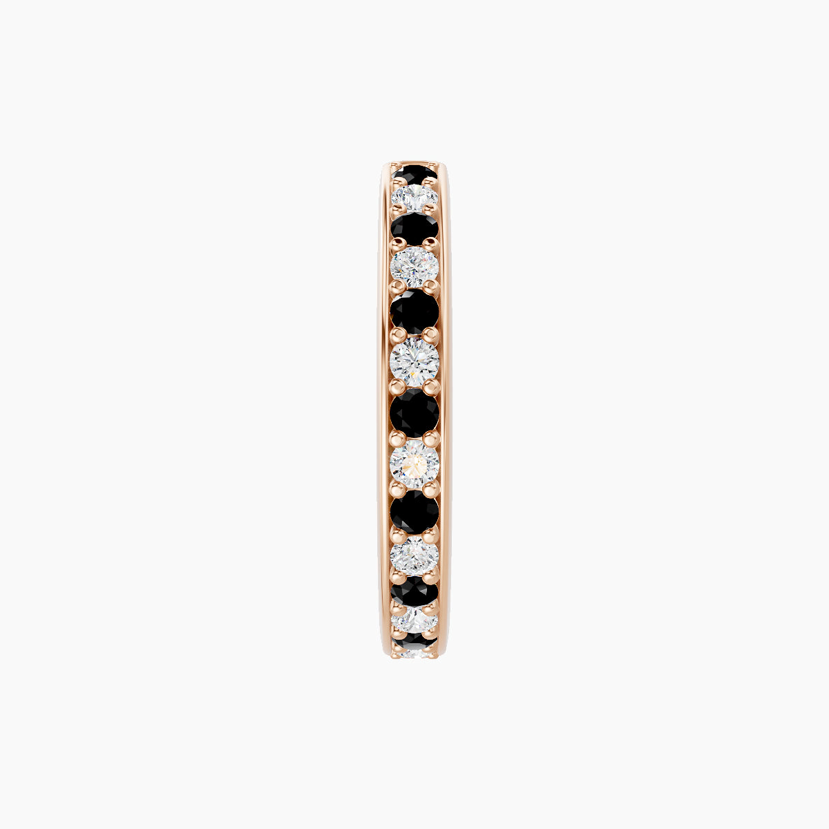 Lyssa | 18k Rose Gold 9.5 mm Black Diamond & Diamond Hoop Piercing
