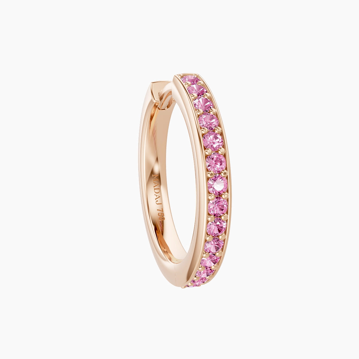 Lyssa | 18k Rose Gold 9.5 mm Pink Sapphire Hoop Piercing