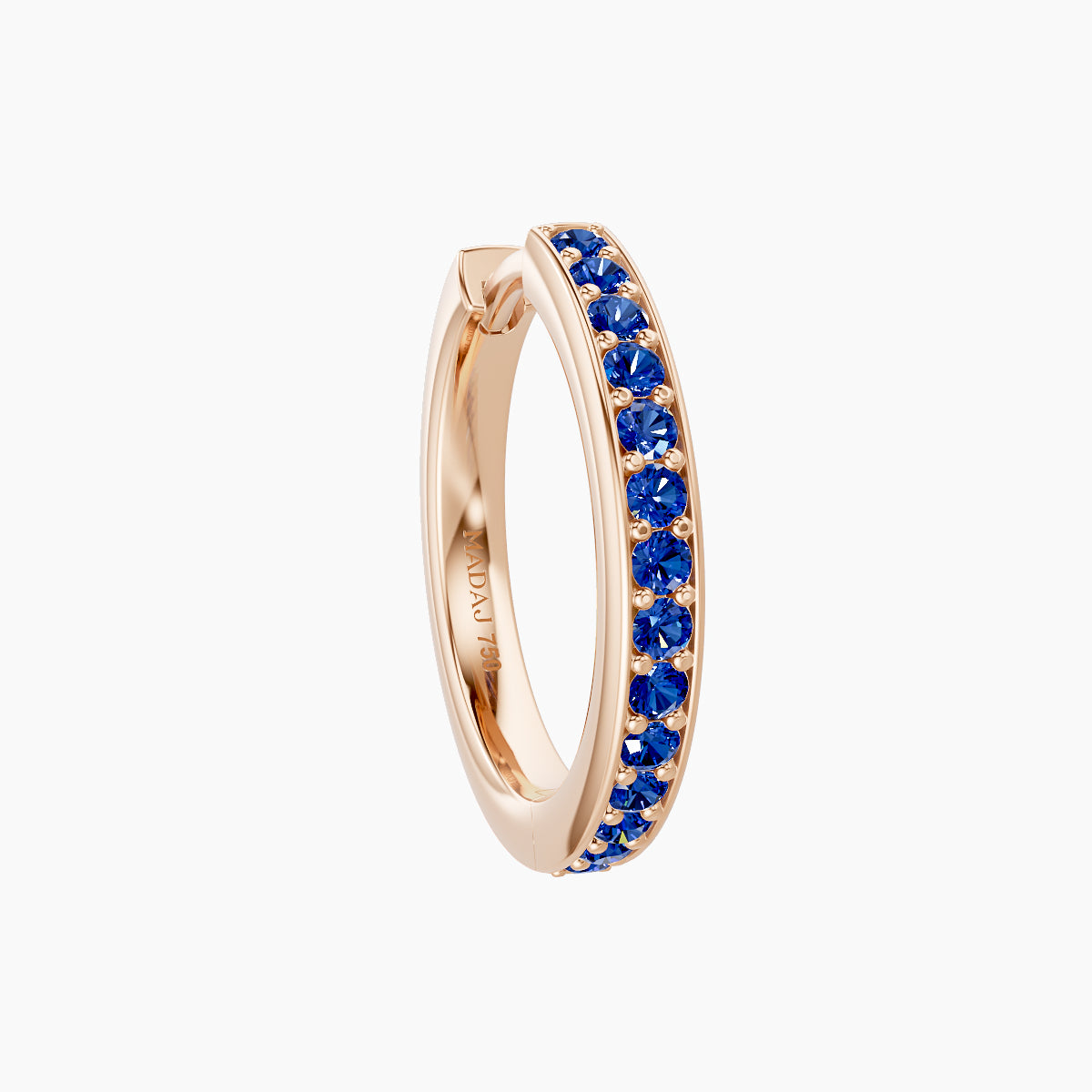 Lyssa | 18k Rose Gold 9.5 mm Sapphire Hoop Piercing