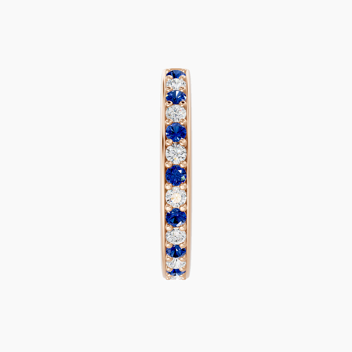 Lyssa | 18k Rose Gold 9.5 mm Sapphire & Diamond Hoop Piercing