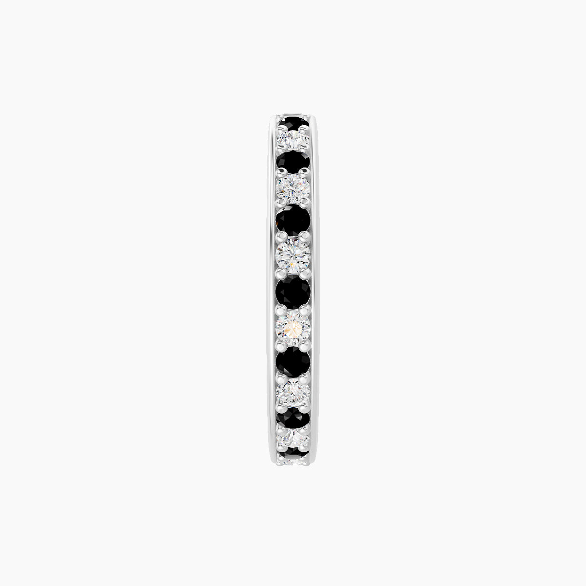Lyssa | 18k White Gold 9.5 mm Black Diamond & Diamond Hoop Piercing