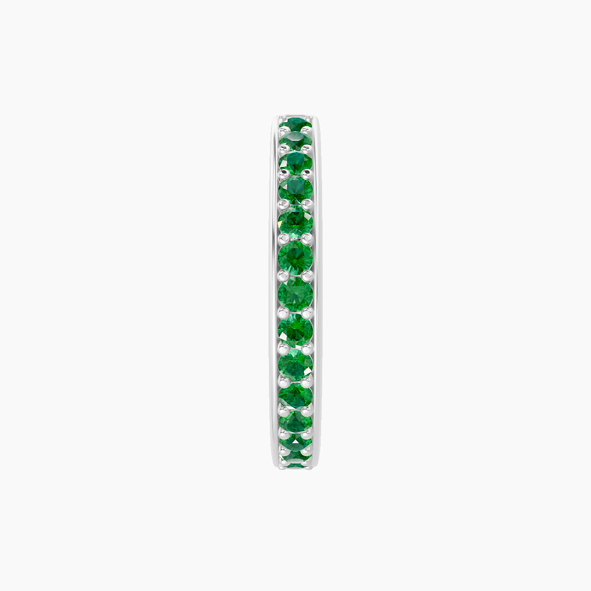 Lyssa | 18k White Gold 9.5 mm Emerald Hoop Piercing
