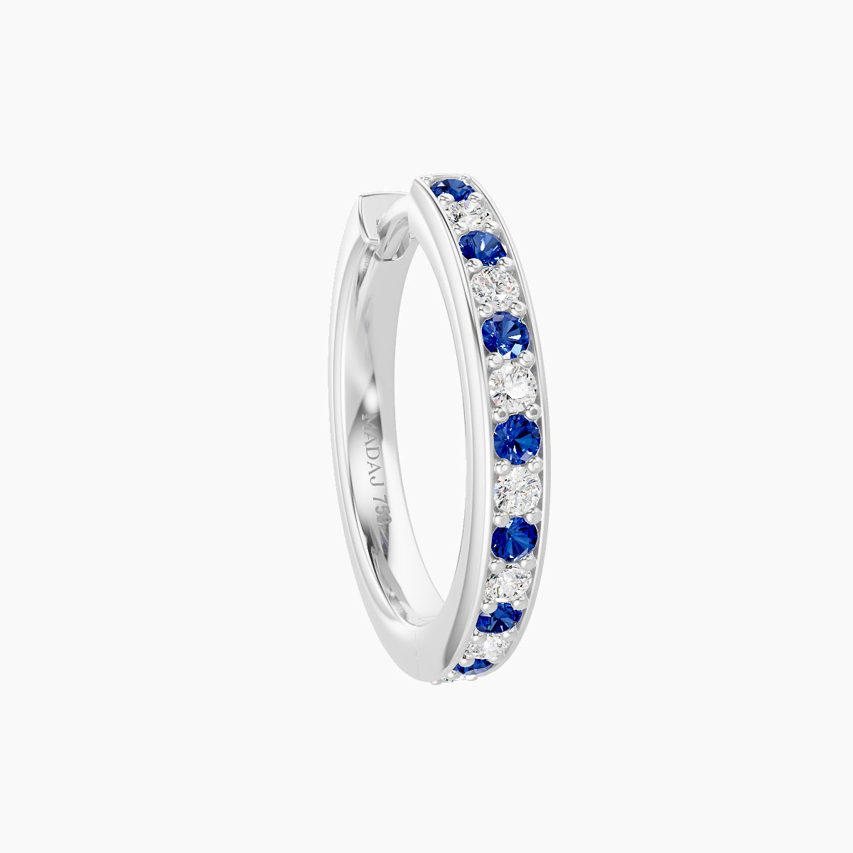 Lyssa | 18k White Gold 9.5 mm Sapphire & Diamond Hoop Piercing