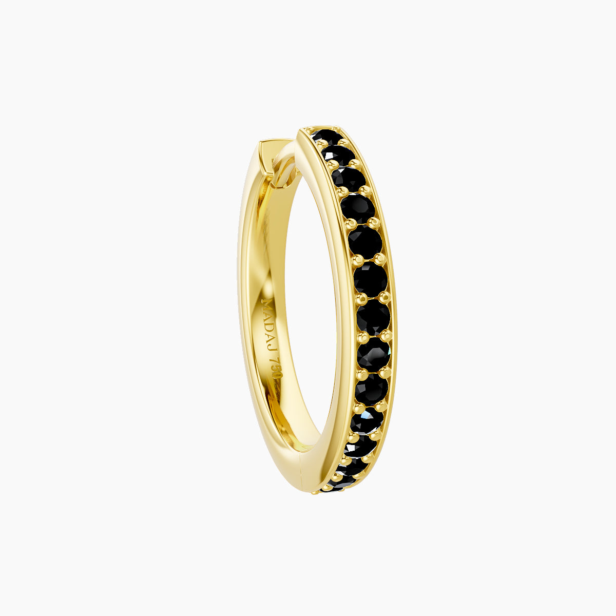 Lyssa | 18k Yellow Gold 9.5 mm Black Diamond Hoop Piercing