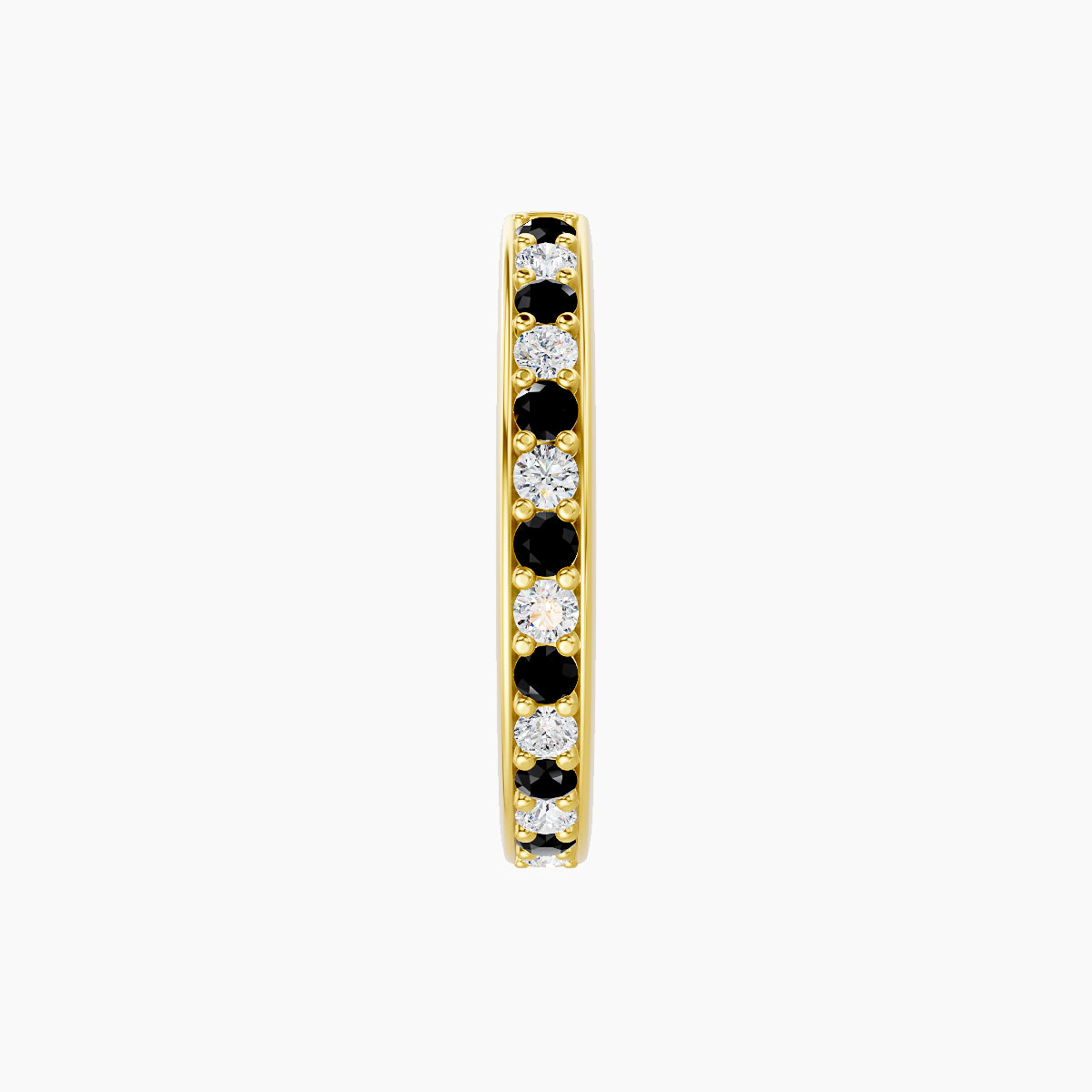 Lyssa | 18k Yellow Gold 9.5 mm Black Diamond & Diamond Hoop Piercing