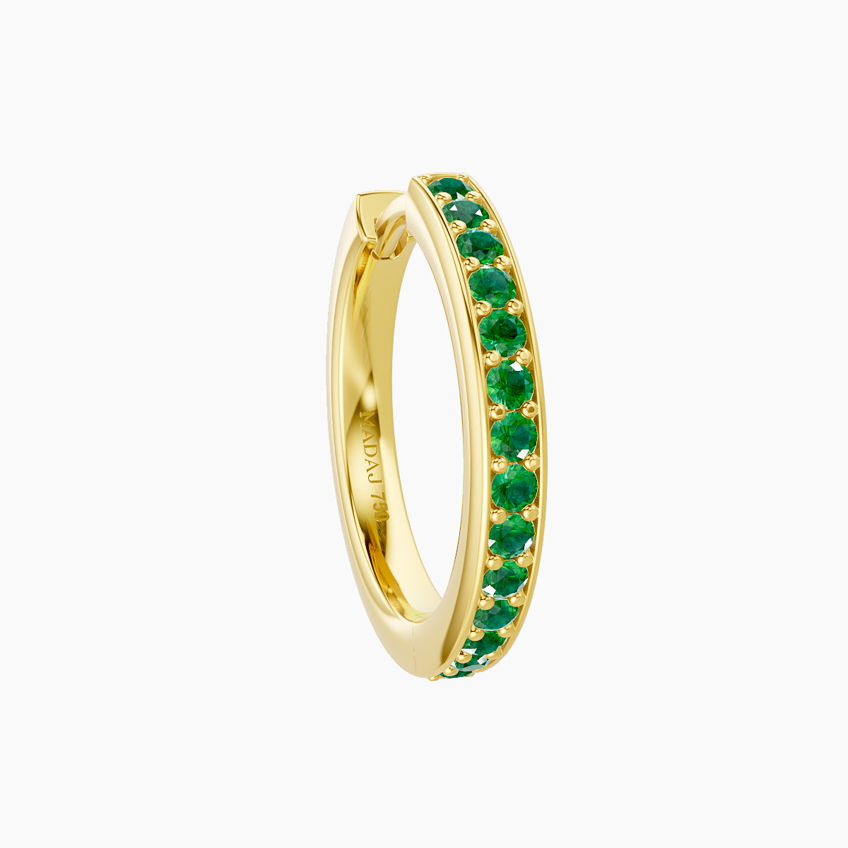 Lyssa | 18k Yellow Gold 9.5 mm Emerald Hoop Piercing