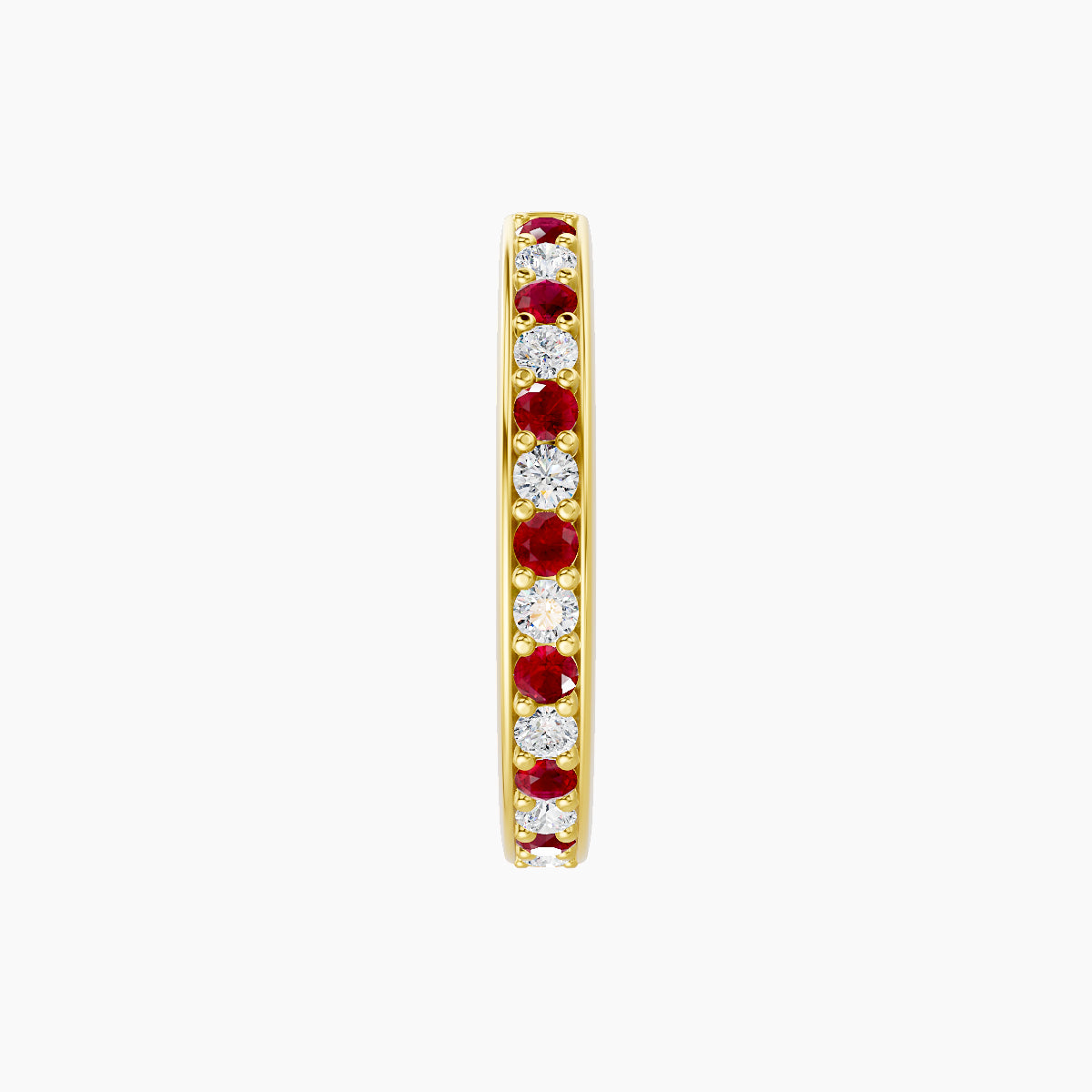 Lyssa | 18k Yellow Gold 9.5 mm Ruby & Diamond Hoop Piercing