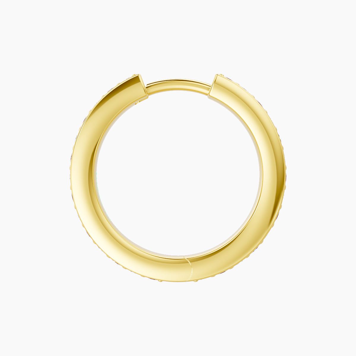 Lyssa | 18k Yellow Gold 9.5 mm Ruby & Diamond Hoop Piercing