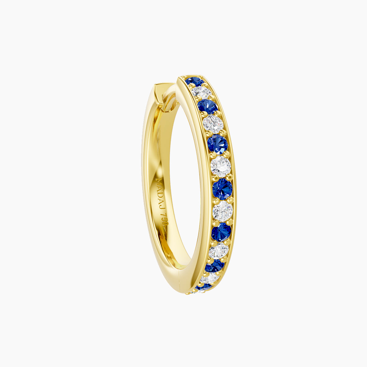 Lyssa | 18k Yellow Gold 9.5 mm Sapphire & Diamond Hoop Piercing
