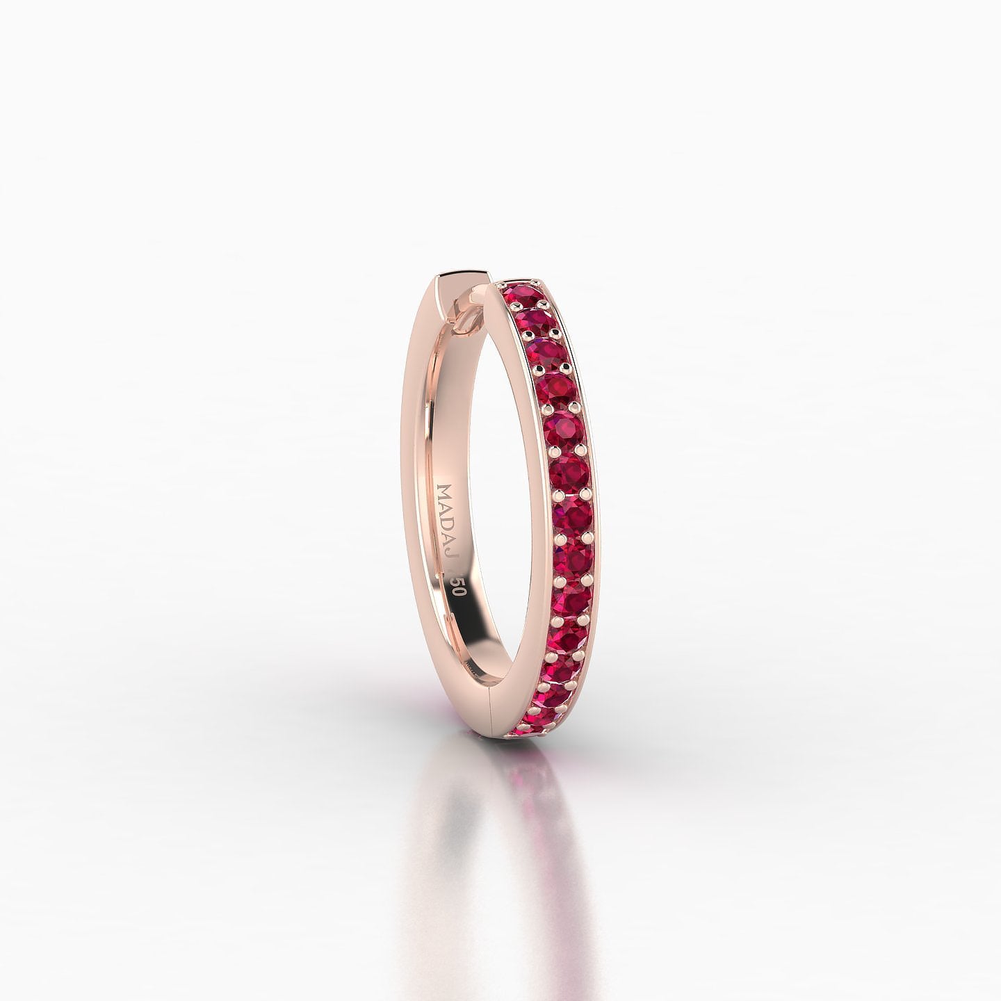 Lyssa | 18k Rose Gold 9.5 mm Ruby Hoop Piercing