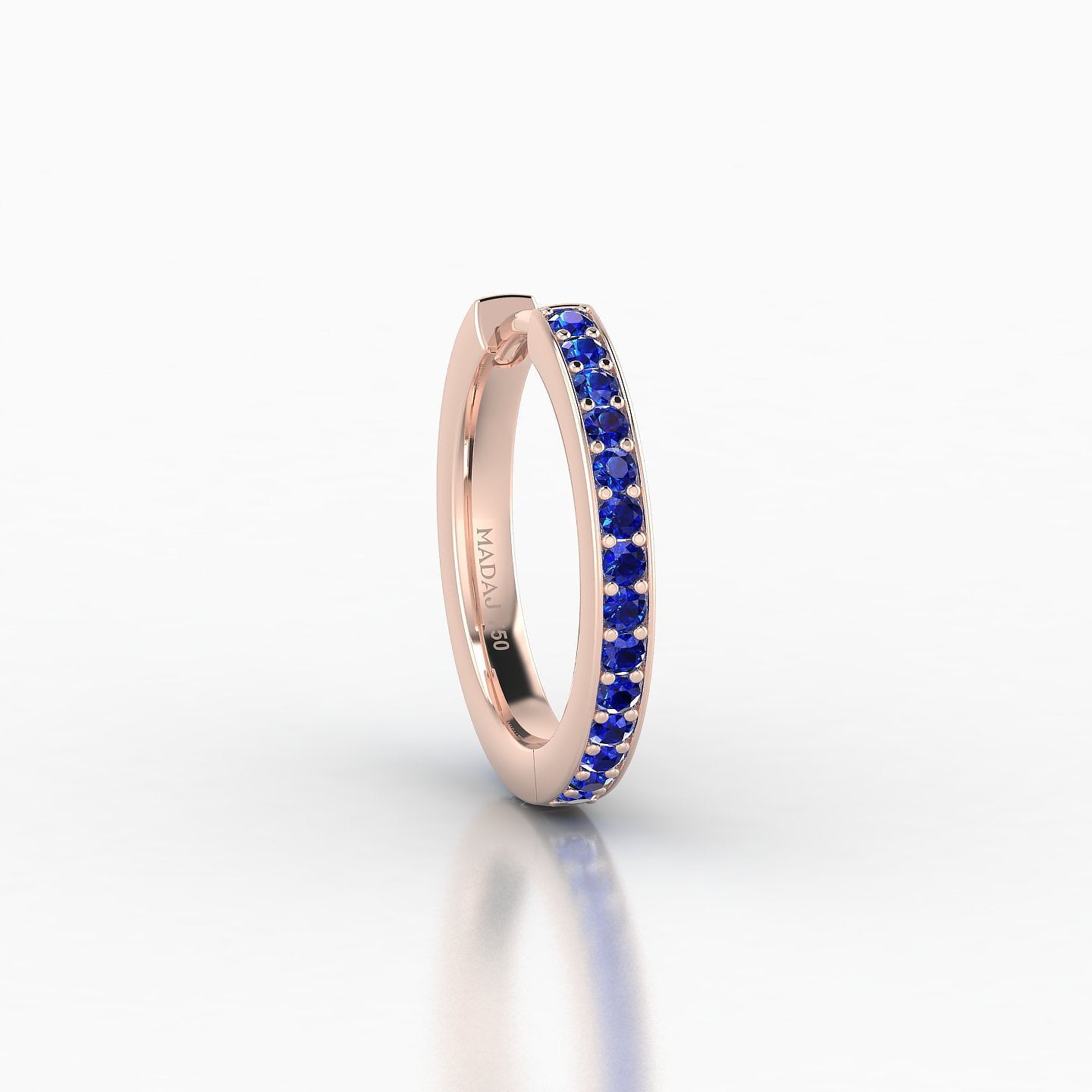 Lyssa | 18k Rose Gold 9.5 mm Sapphire Hoop Piercing