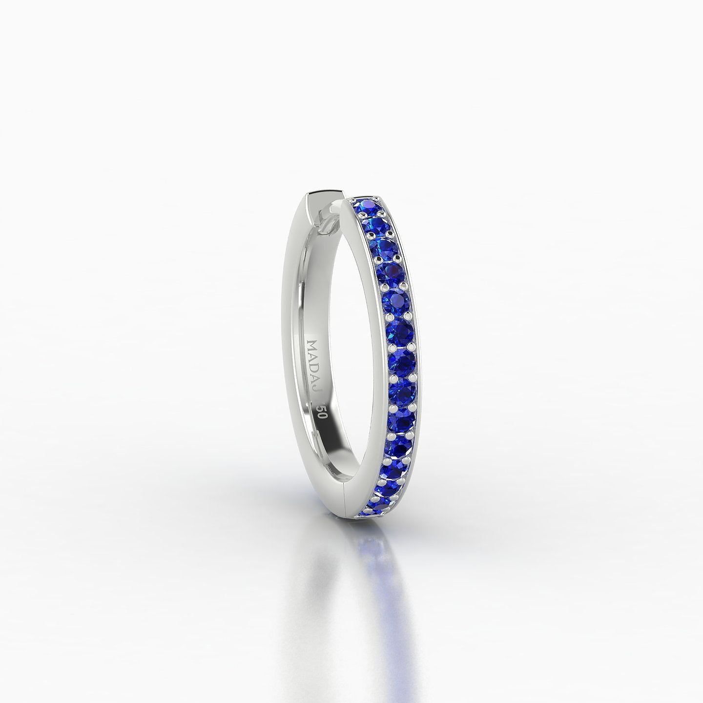 Lyssa | 18k White Gold 9.5 mm Sapphire Hoop Piercing