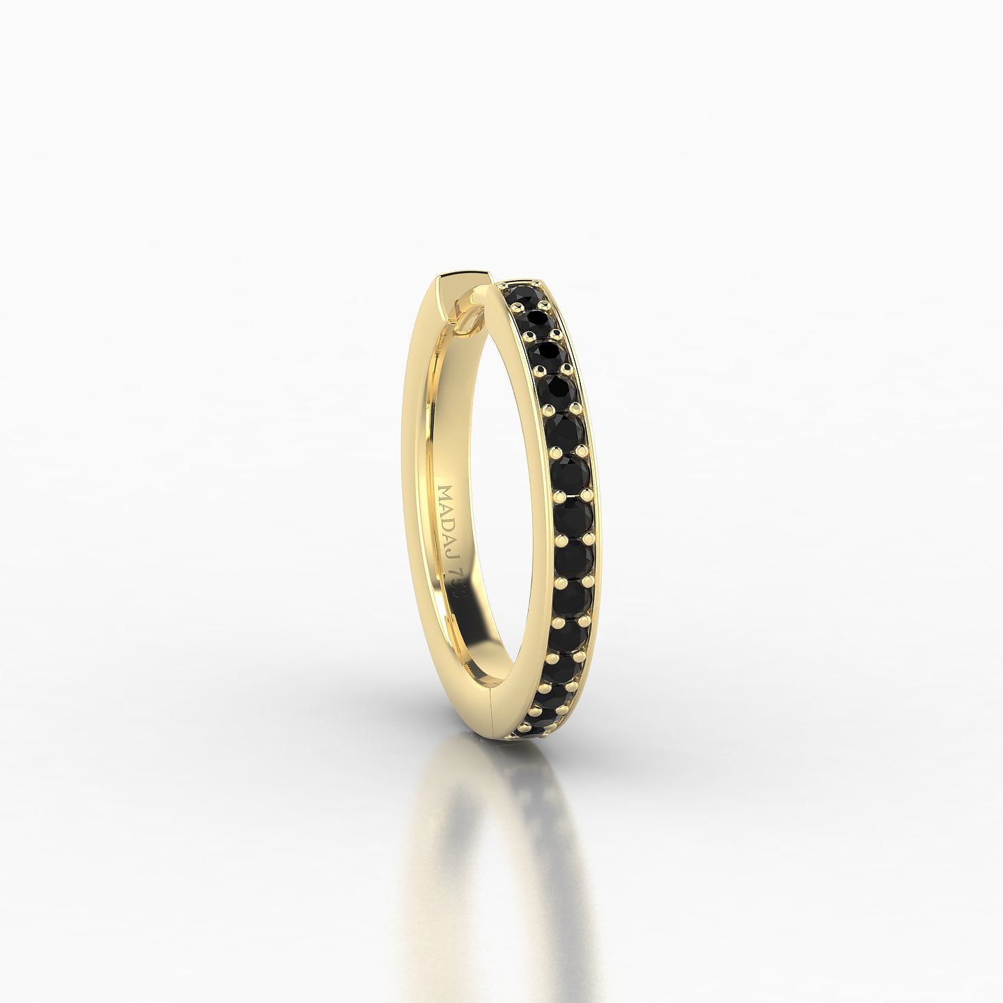 Lyssa | 18k Yellow Gold 9.5 mm Black Diamond Hoop Piercing