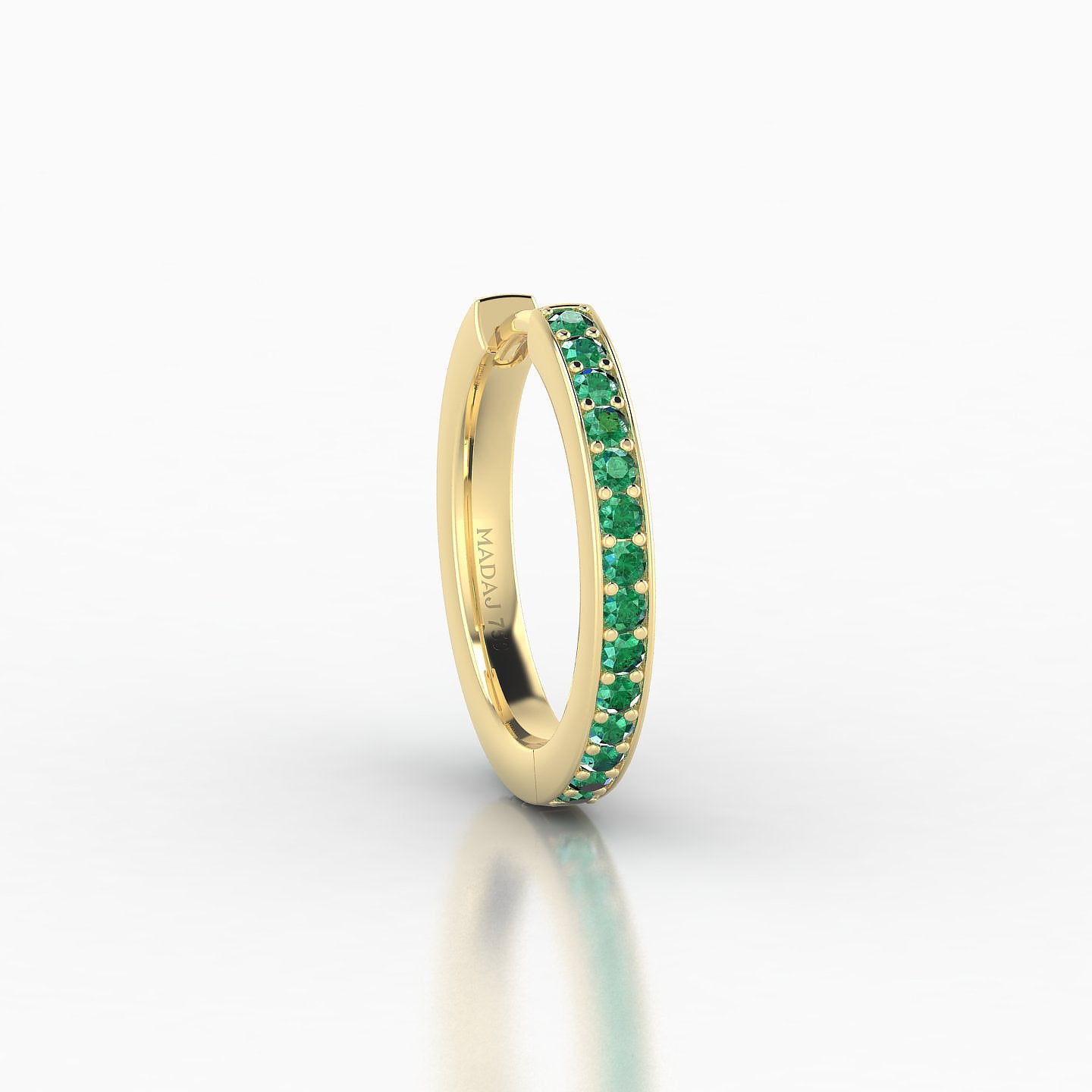 Lyssa | 18k Yellow Gold 9.5 mm Emerald Hoop Piercing