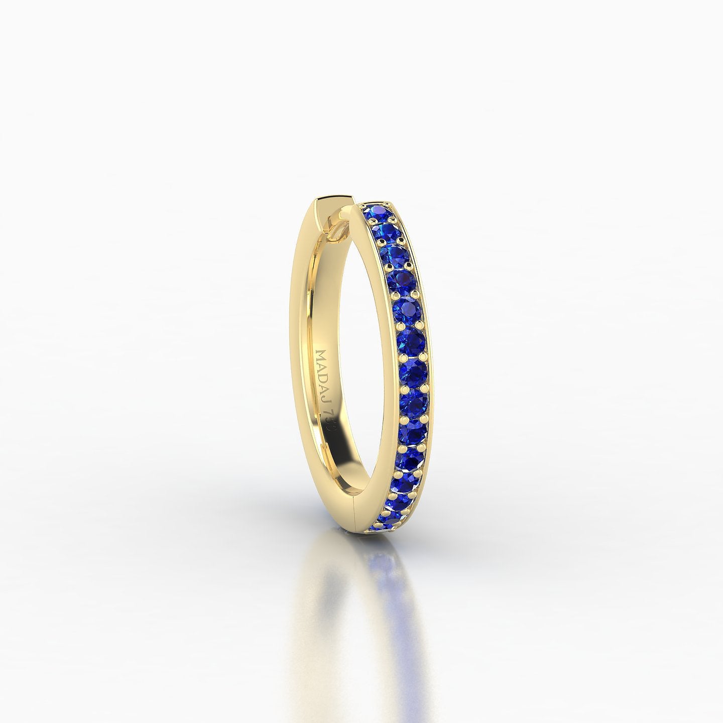 Lyssa | 18k Yellow Gold 9.5 mm Sapphire Hoop Piercing