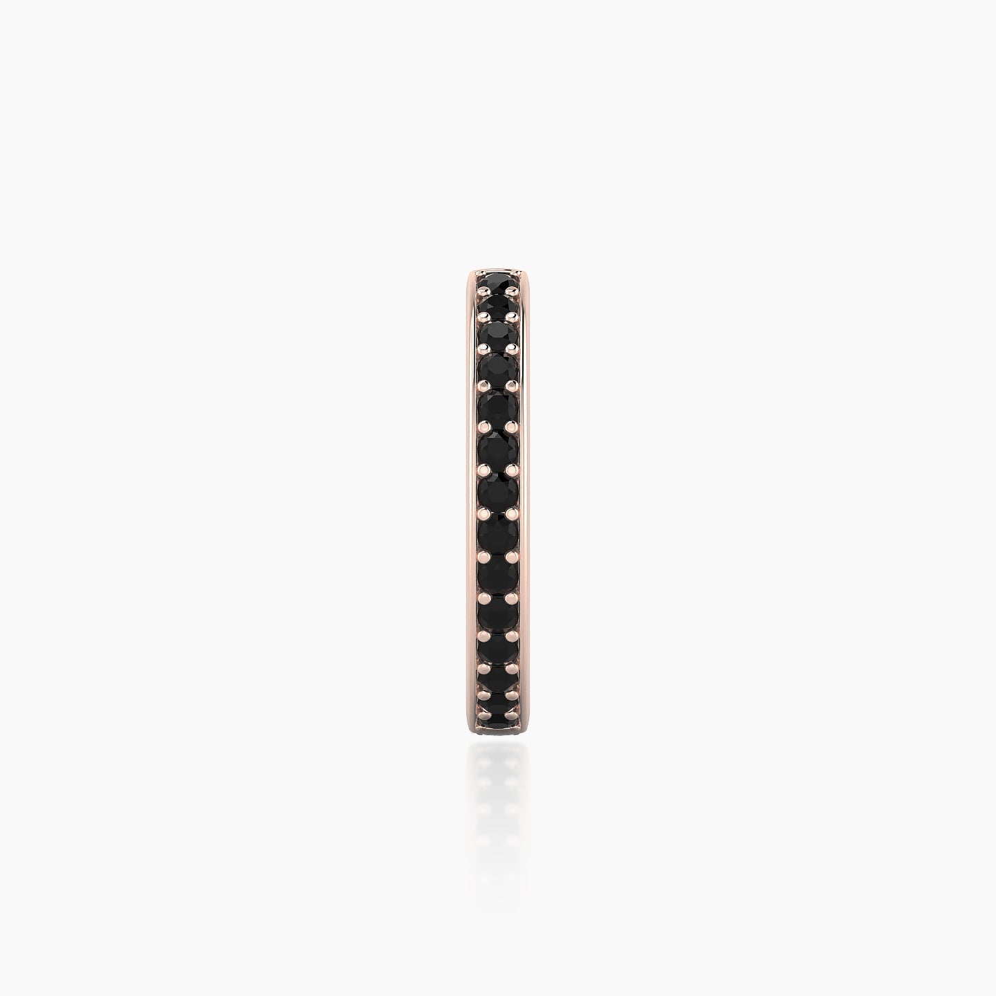 Lyssa | 18k Rose Gold 9.5 mm Black Diamond Hoop Piercing