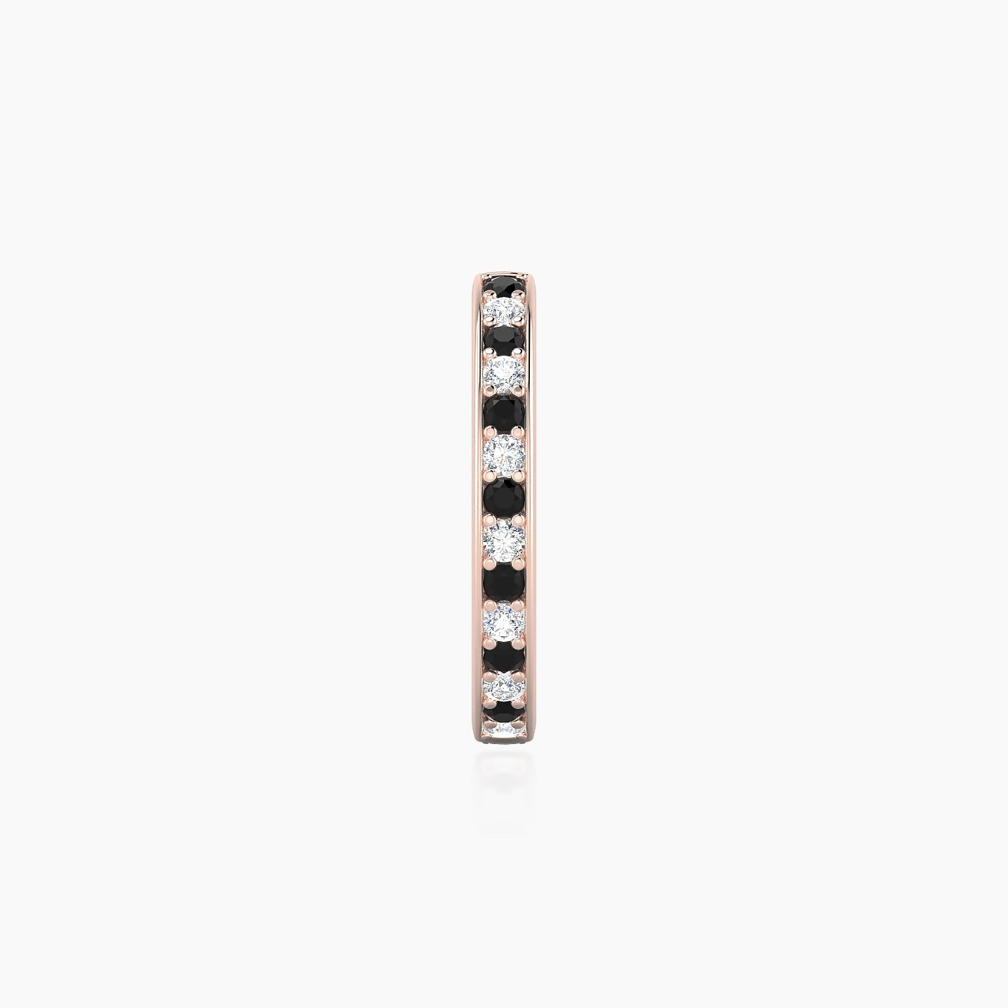 Lyssa | 18k Rose Gold 9.5 mm Black Diamond & Diamond Hoop Piercing