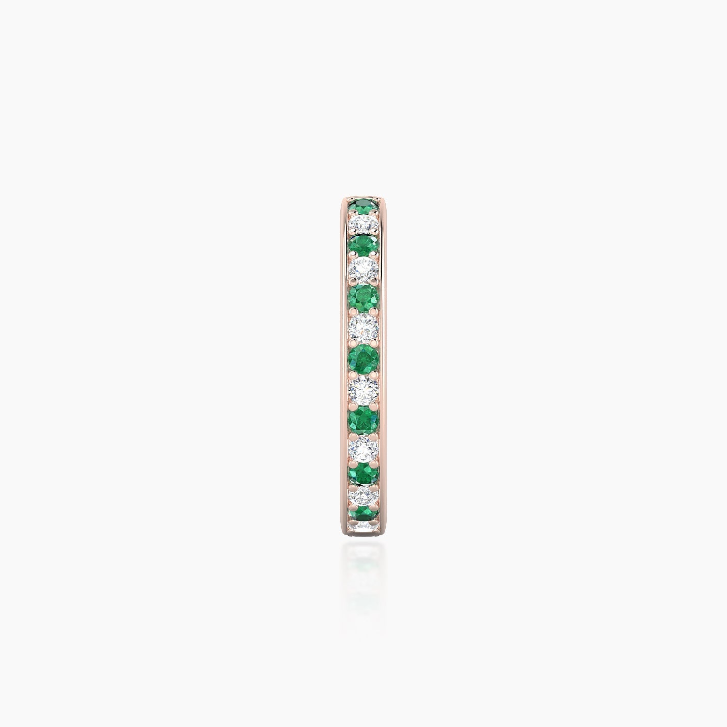 Lyssa | 18k Rose Gold 9.5 mm Emerald & Diamond Hoop Piercing