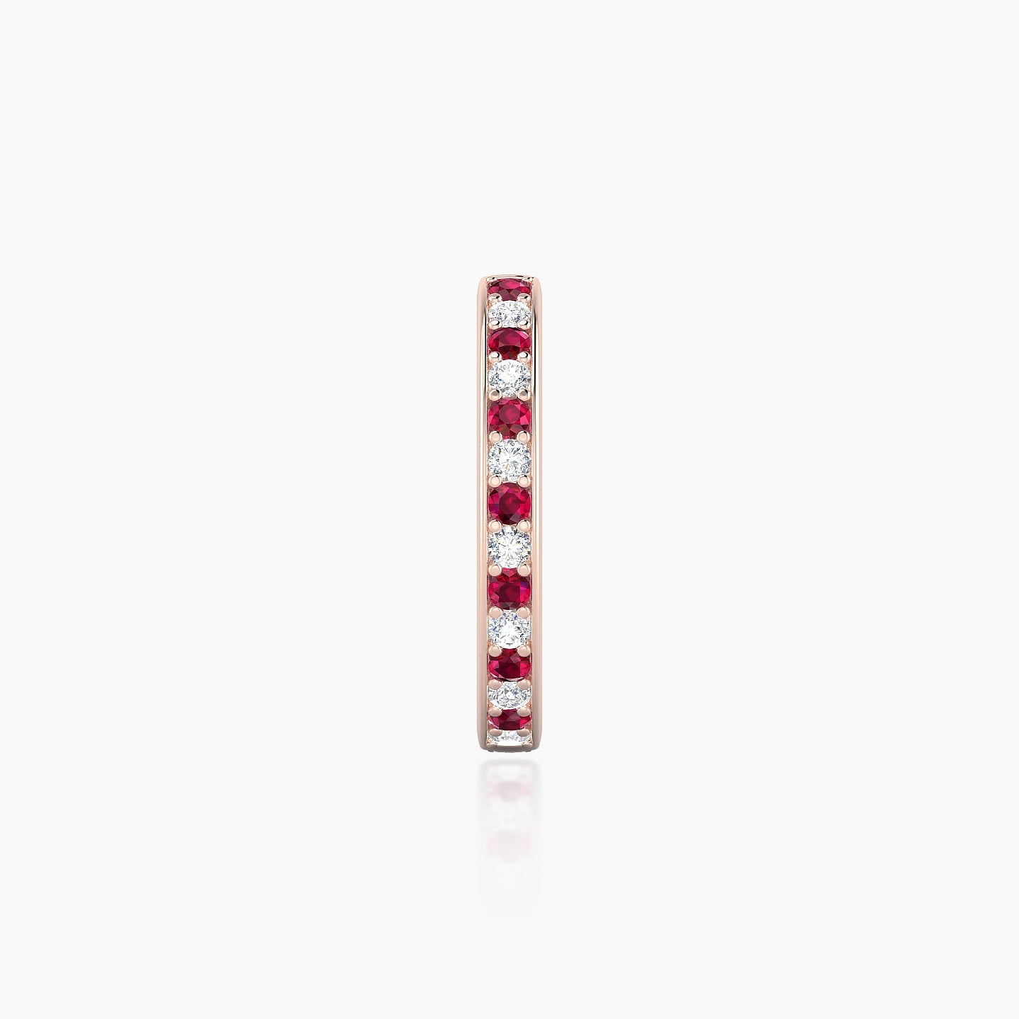 Lyssa | 18k Rose Gold 9.5 mm Ruby & Diamond Hoop Piercing