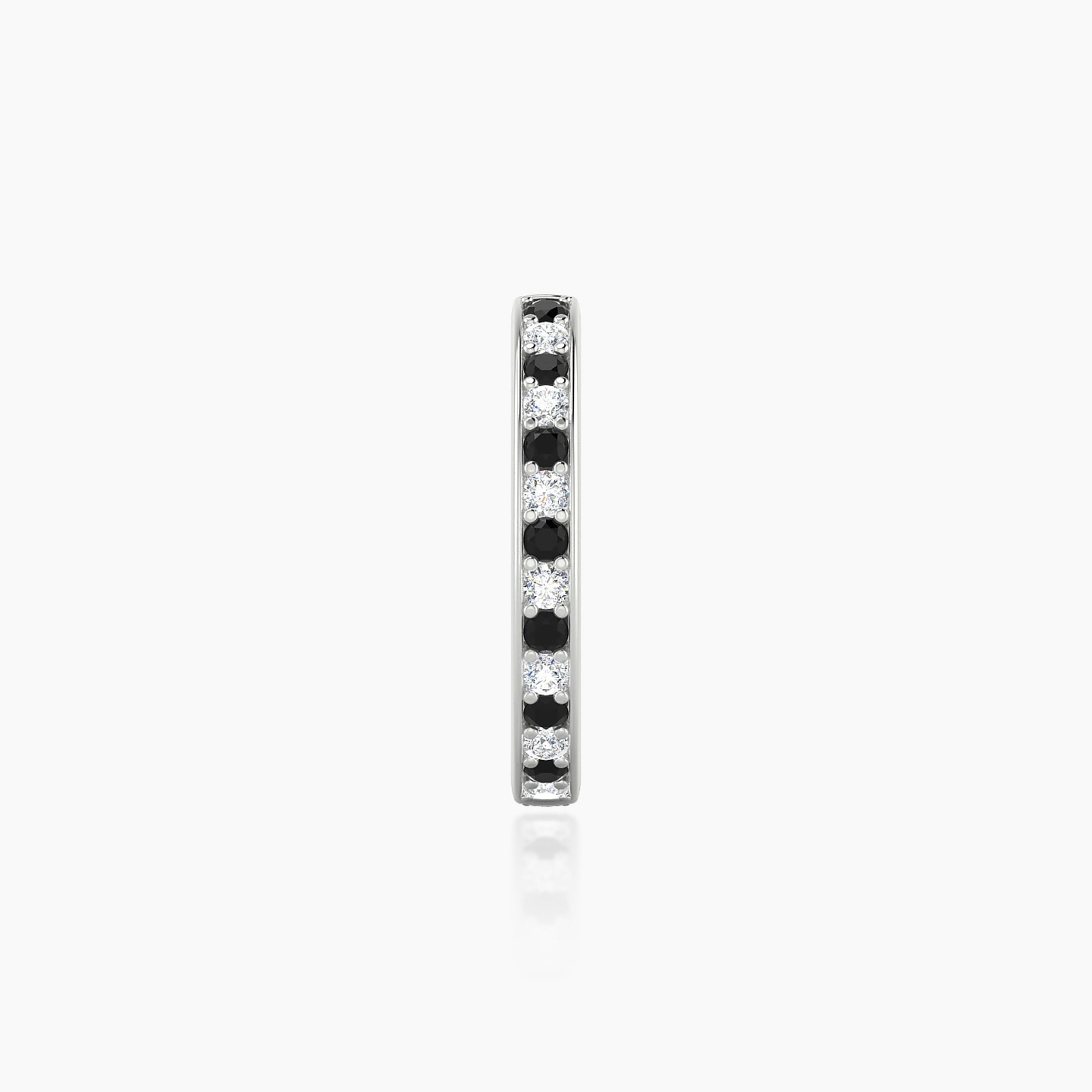 Lyssa | 18k White Gold 9.5 mm Black Diamond & Diamond Hoop Piercing