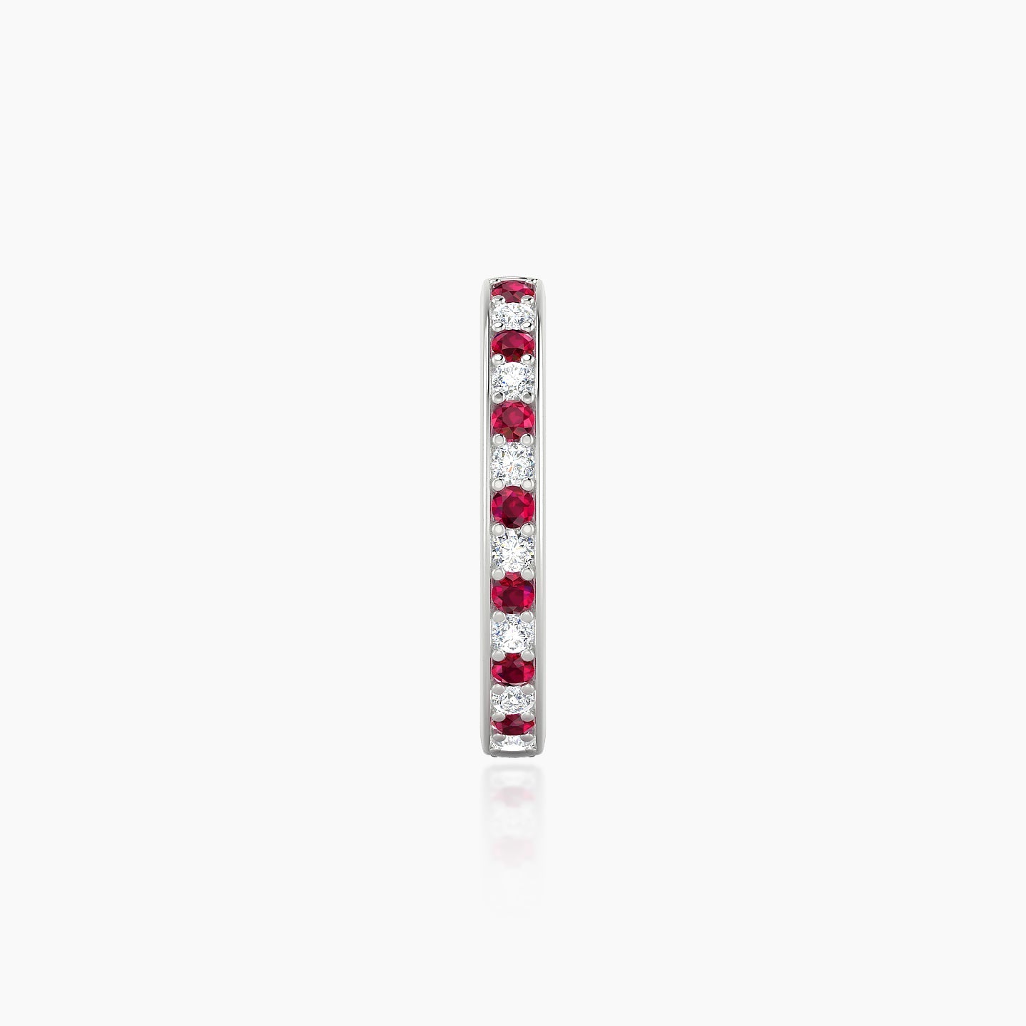 Lyssa | 18k White Gold 9.5 mm Ruby & Diamond Hoop Piercing