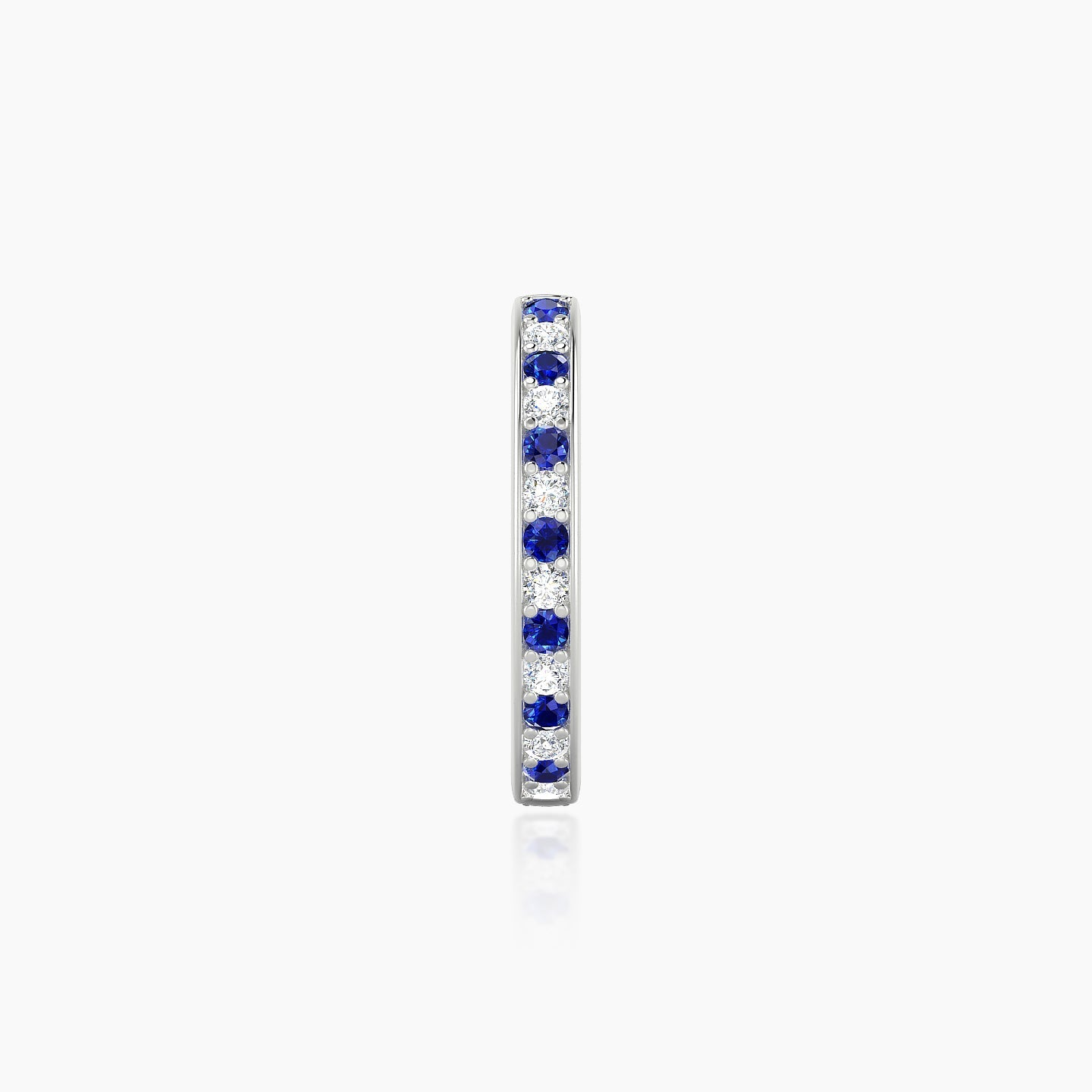 Lyssa | 18k White Gold 9.5 mm Sapphire & Diamond Hoop Piercing