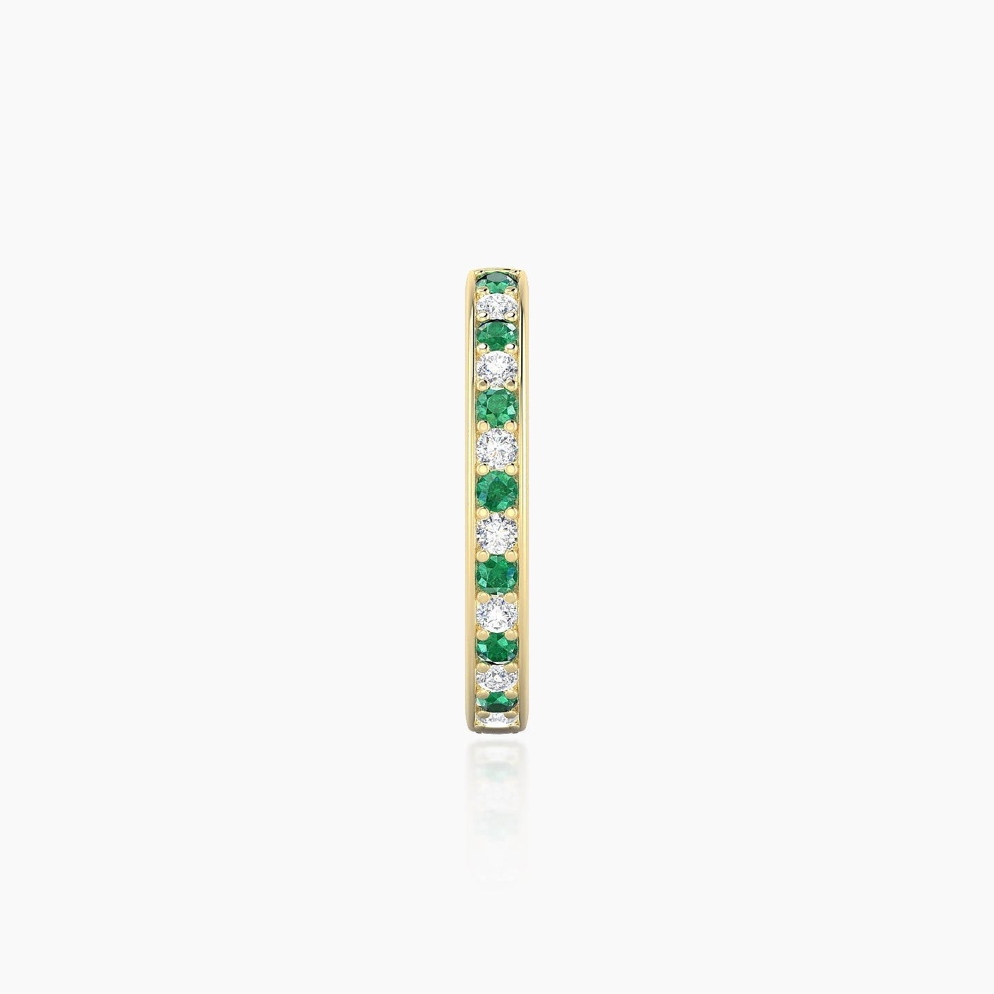 Lyssa | 18k Yellow Gold 9.5 mm Emerald & Diamond Hoop Piercing