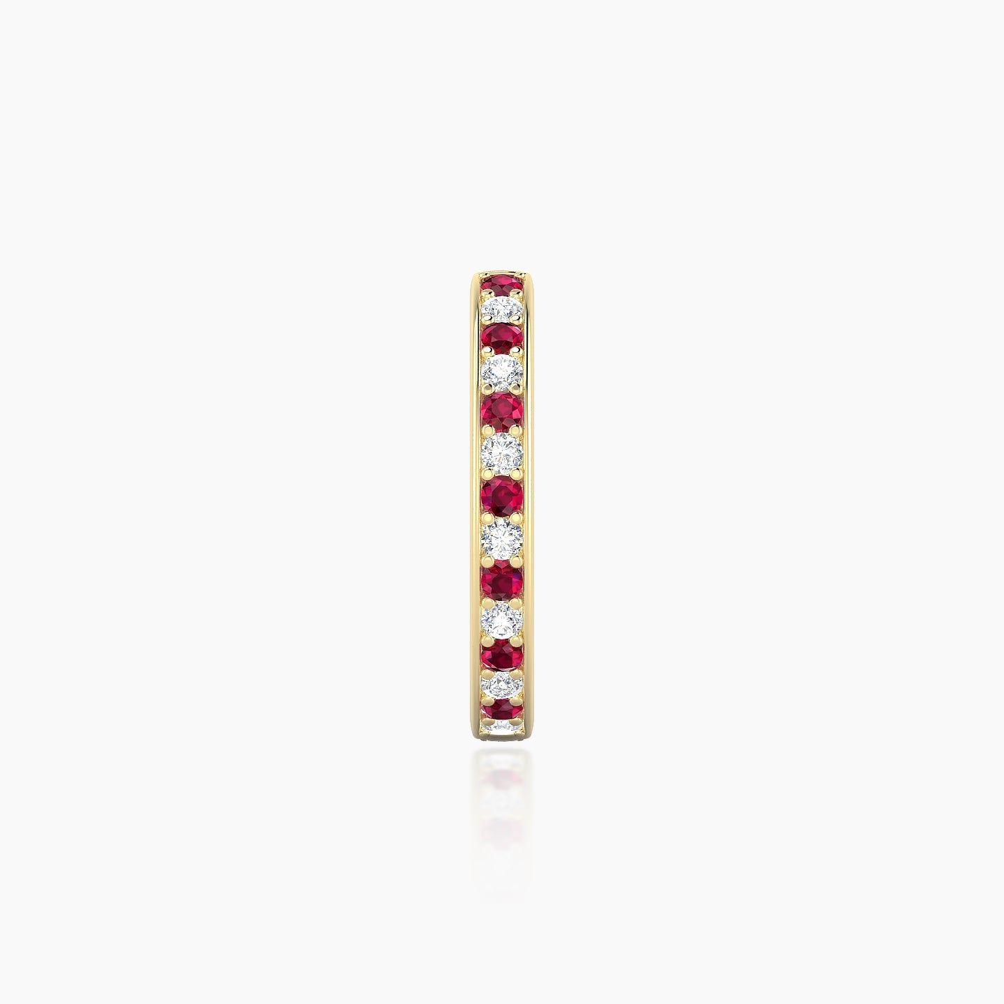 Lyssa | 18k Yellow Gold 9.5 mm Ruby & Diamond Hoop Piercing