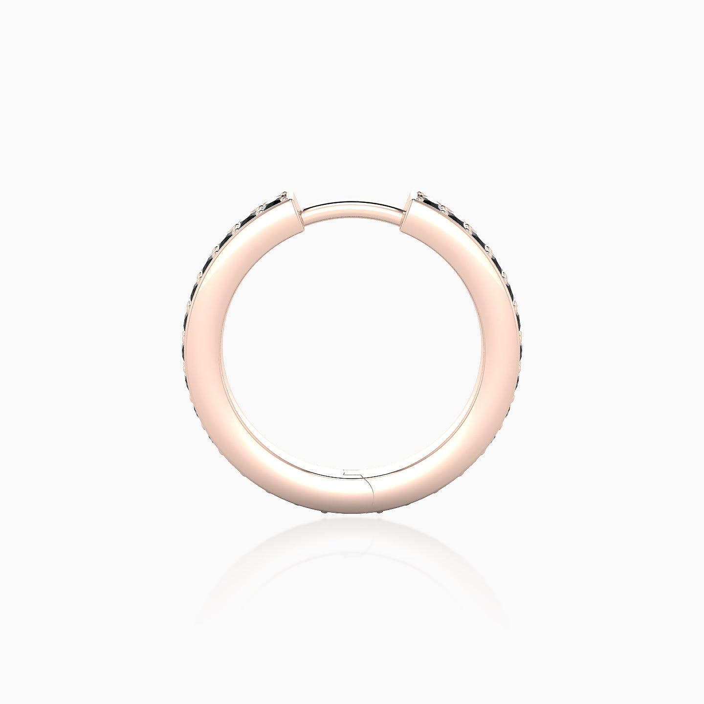 Lyssa | 18k Rose Gold 9.5 mm Black Diamond Hoop Piercing