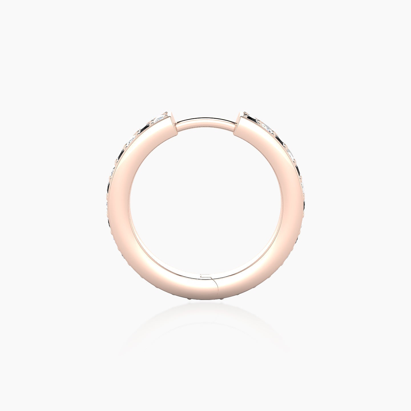 Lyssa | 18k Rose Gold 9.5 mm Black Diamond & Diamond Hoop Piercing