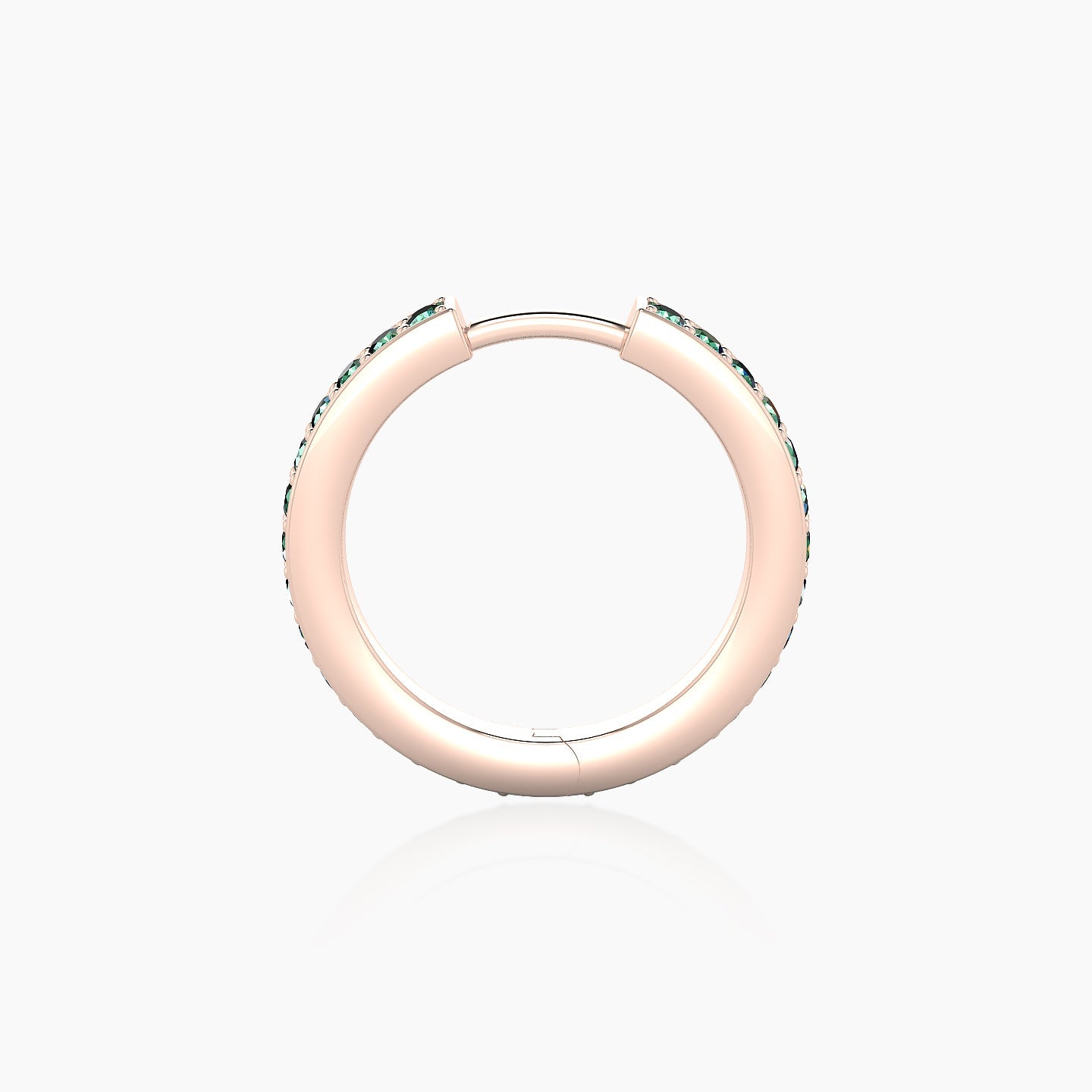 Lyssa | 18k Rose Gold 9.5 mm Emerald Hoop Piercing