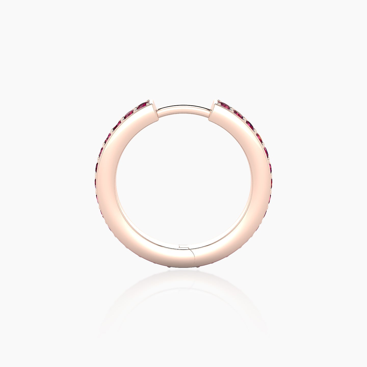 Lyssa | 18k Rose Gold 9.5 mm Ruby Hoop Piercing