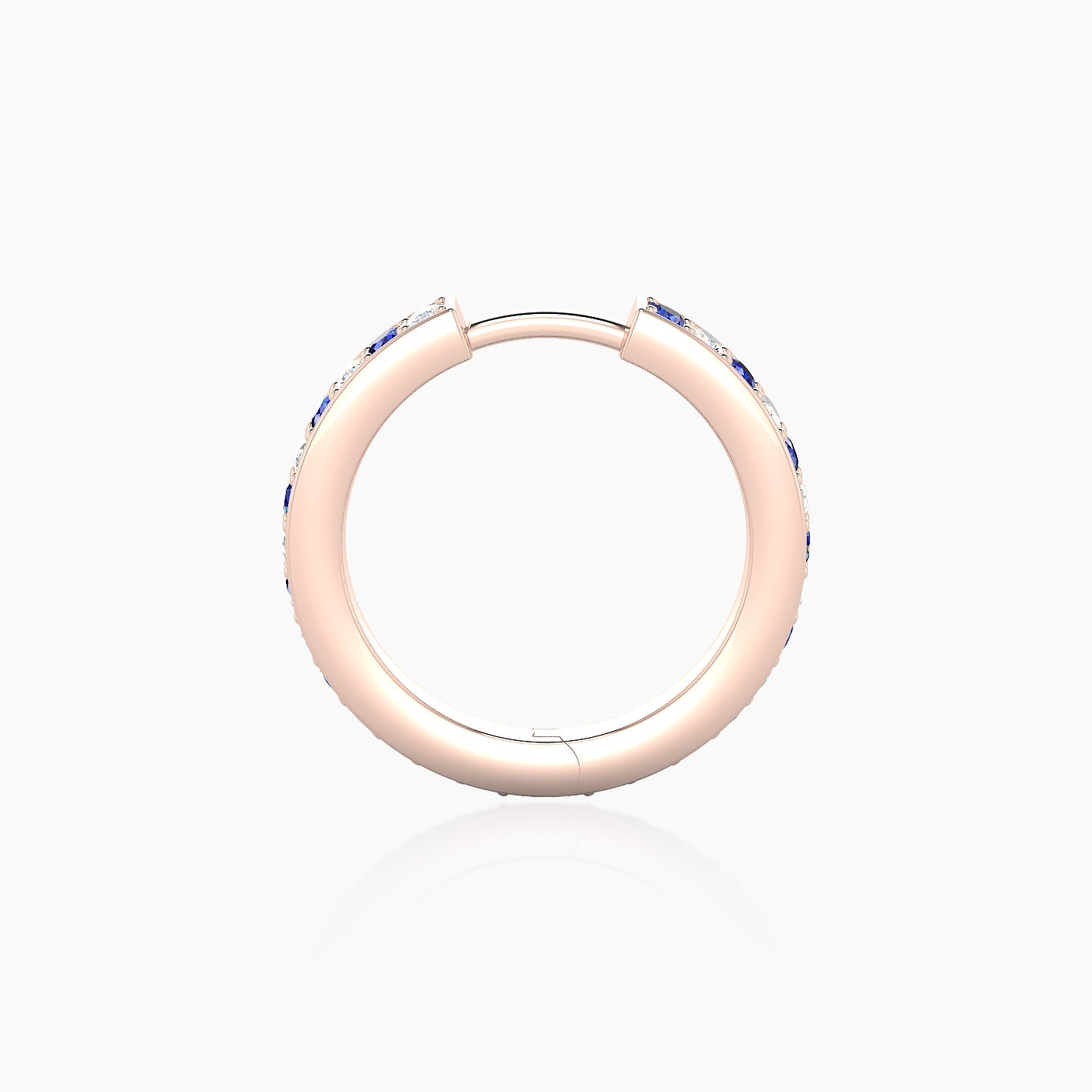 Lyssa | 18k Rose Gold 9.5 mm Sapphire & Diamond Hoop Piercing