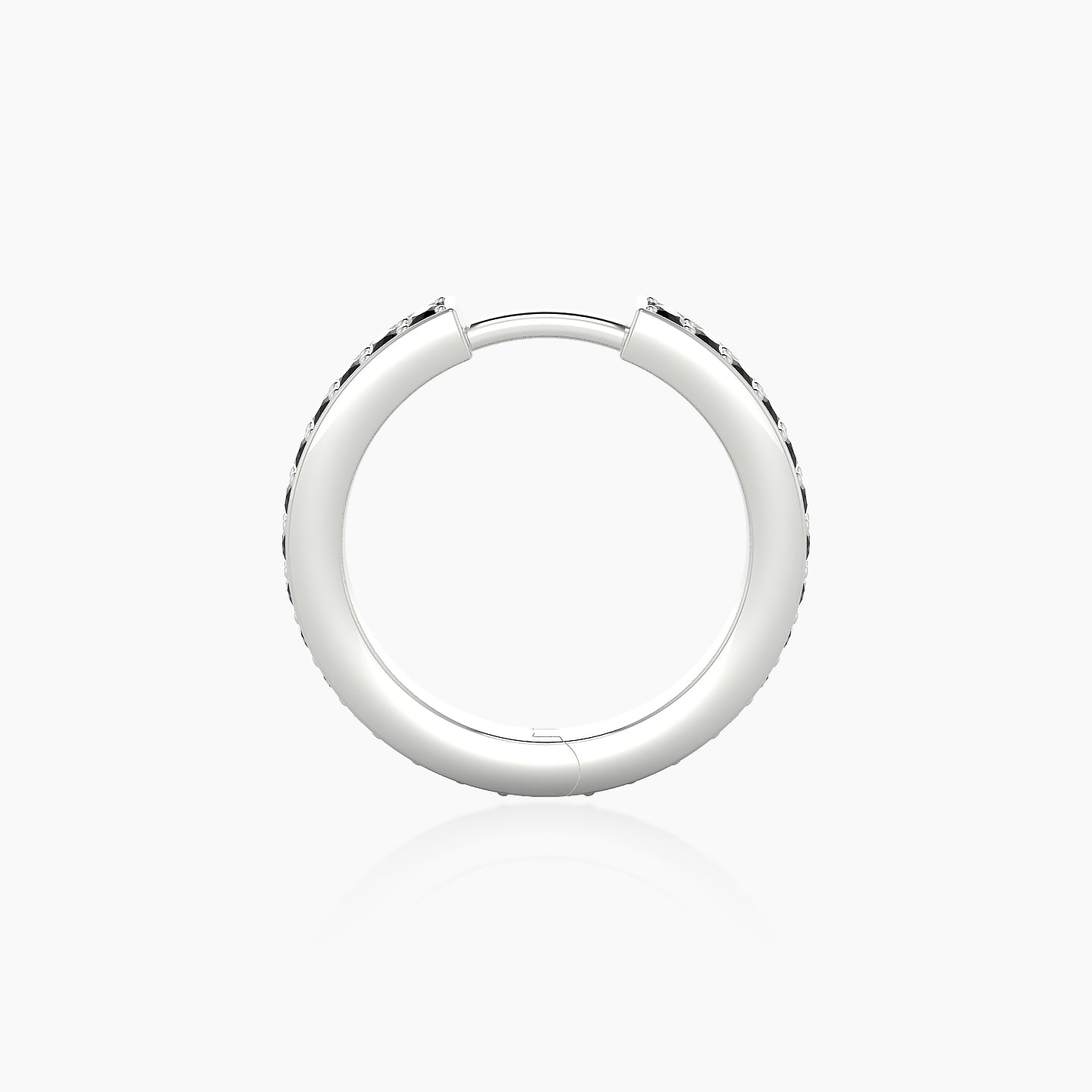 Lyssa | 18k White Gold 9.5 mm Black Diamond Hoop Piercing