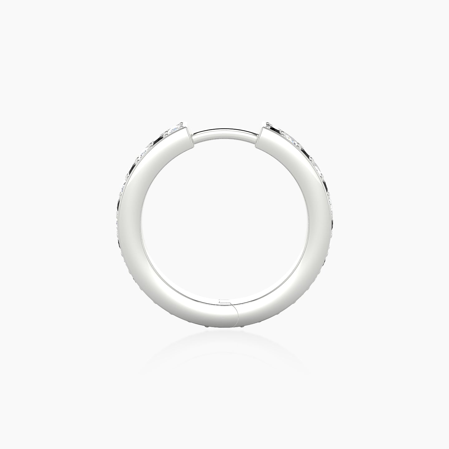 Lyssa | 18k White Gold 9.5 mm Black Diamond & Diamond Hoop Piercing