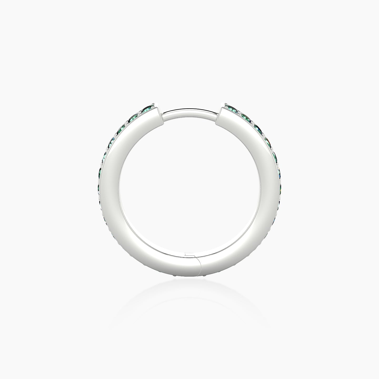 Lyssa | 18k White Gold 9.5 mm Emerald Hoop Piercing