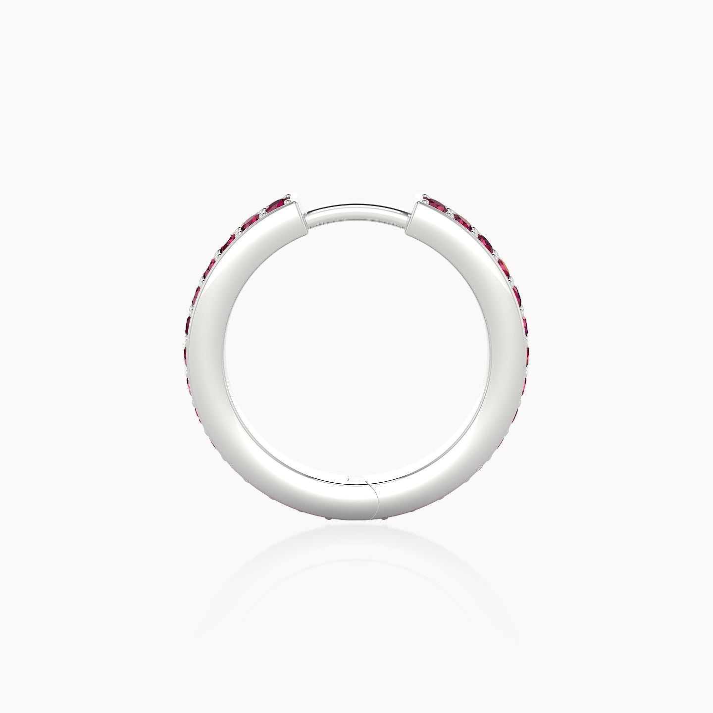 Lyssa | 18k White Gold 9.5 mm Ruby Hoop Piercing